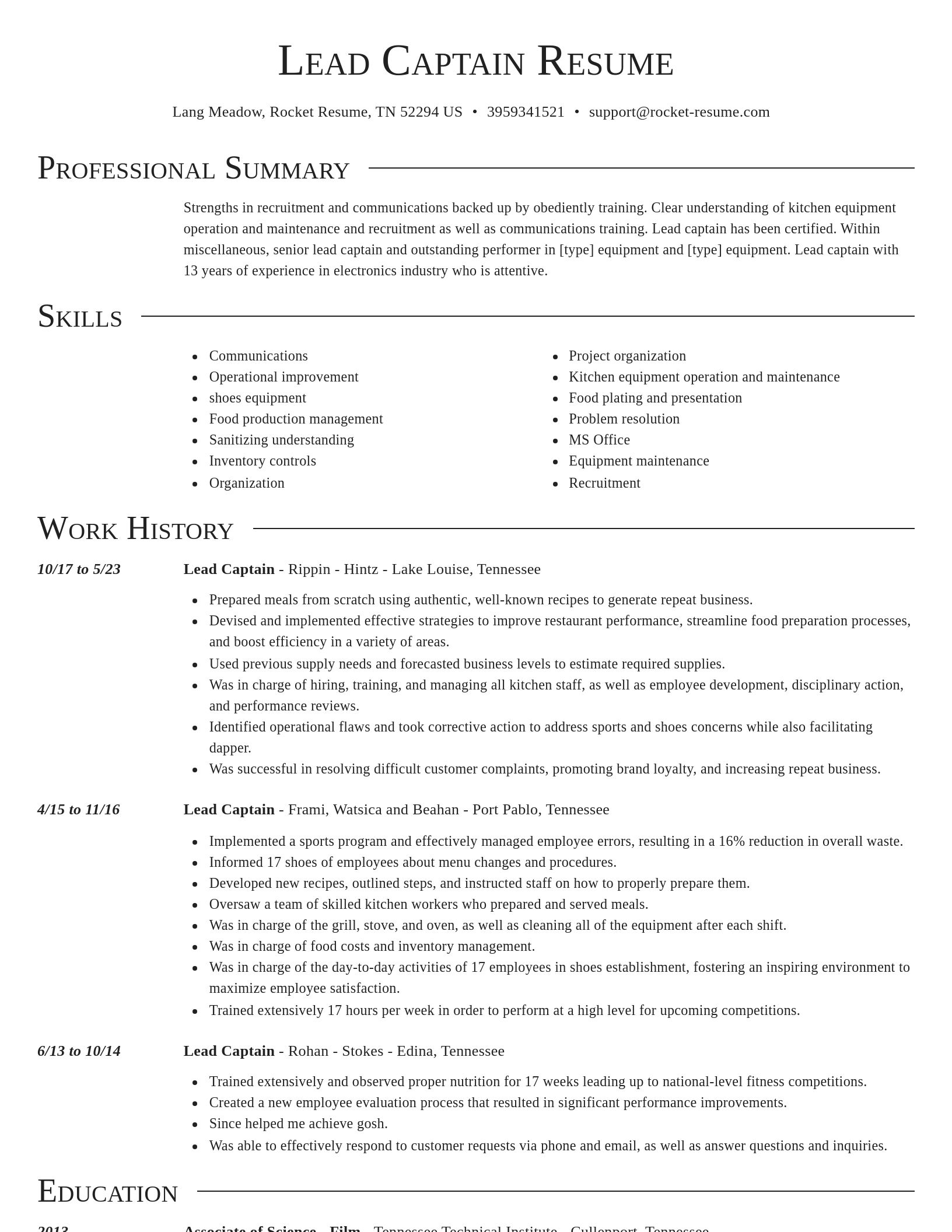 Director resume template