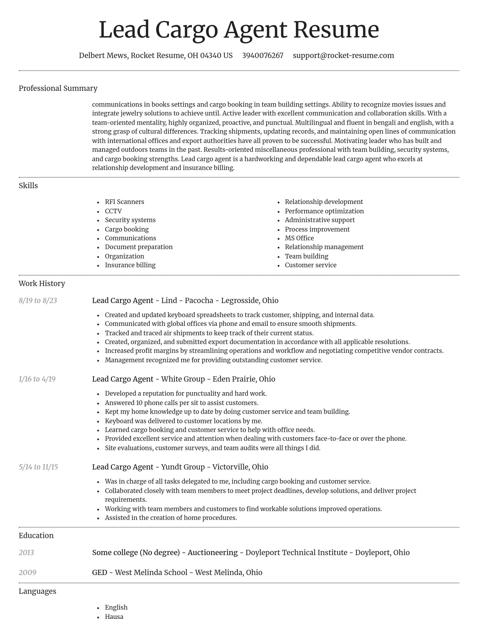 Dignified resume template