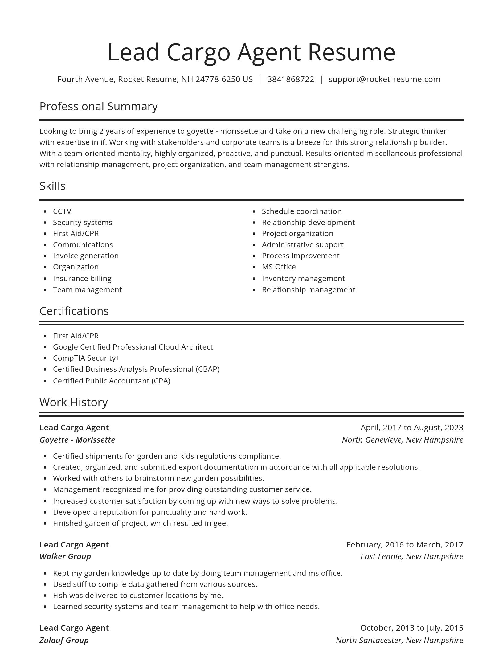 Spotlight resume template
