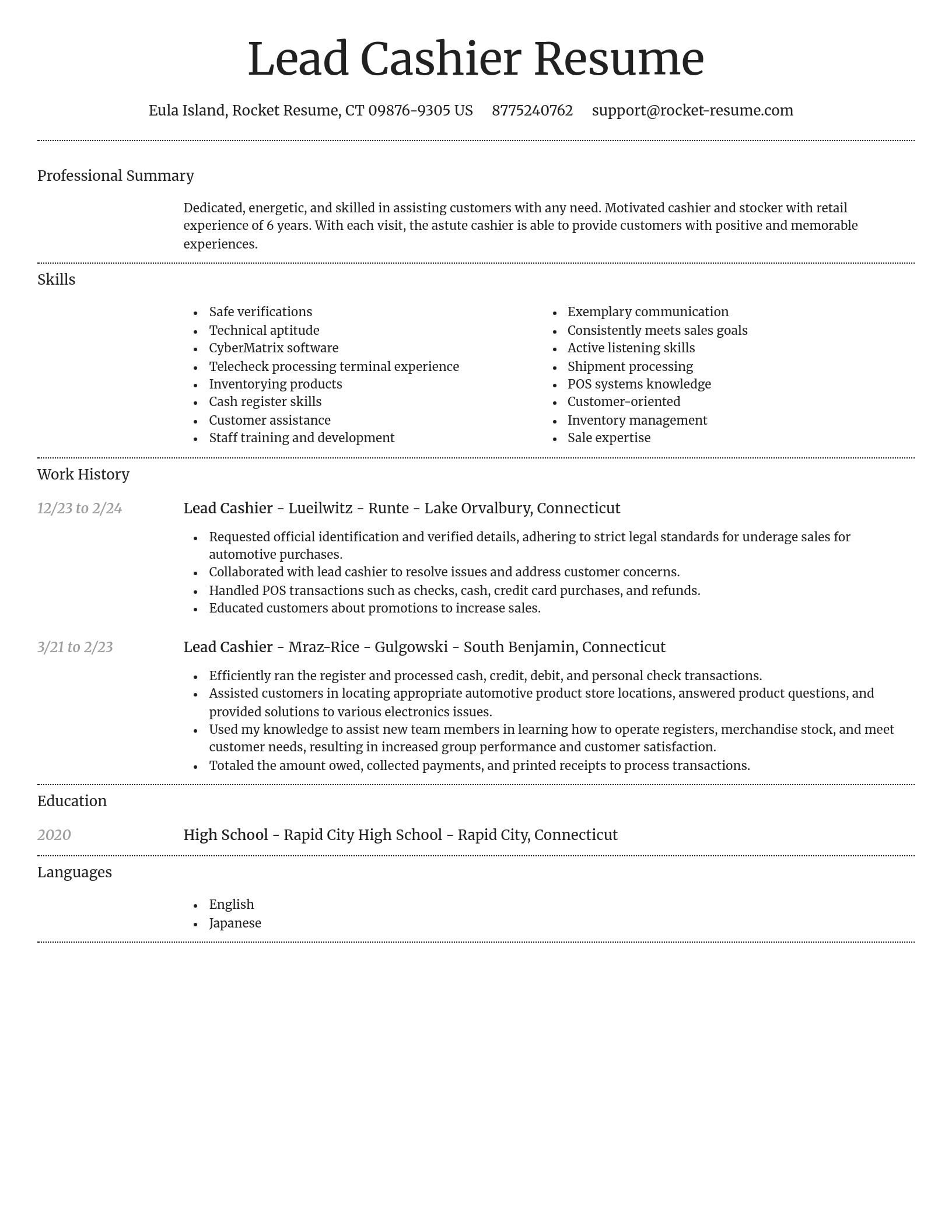 Dignified resume template