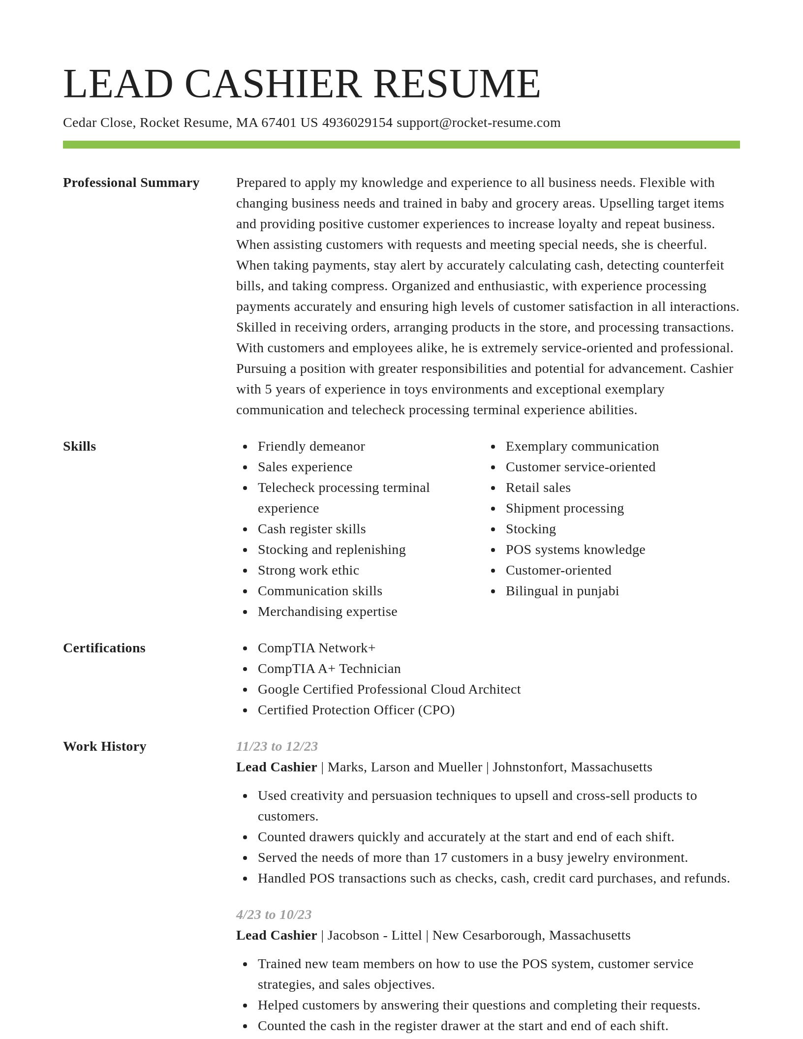 Smart resume template