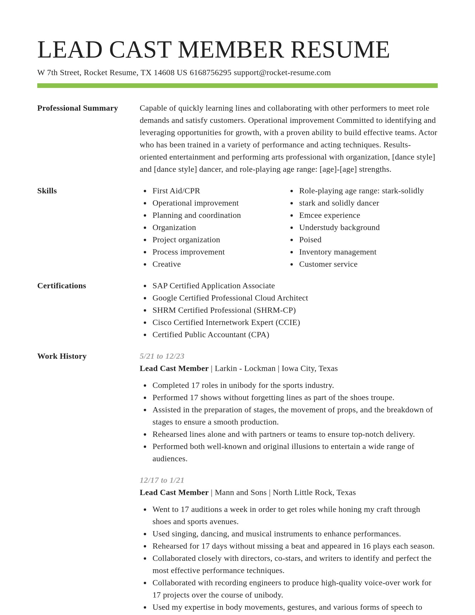 Smart resume template