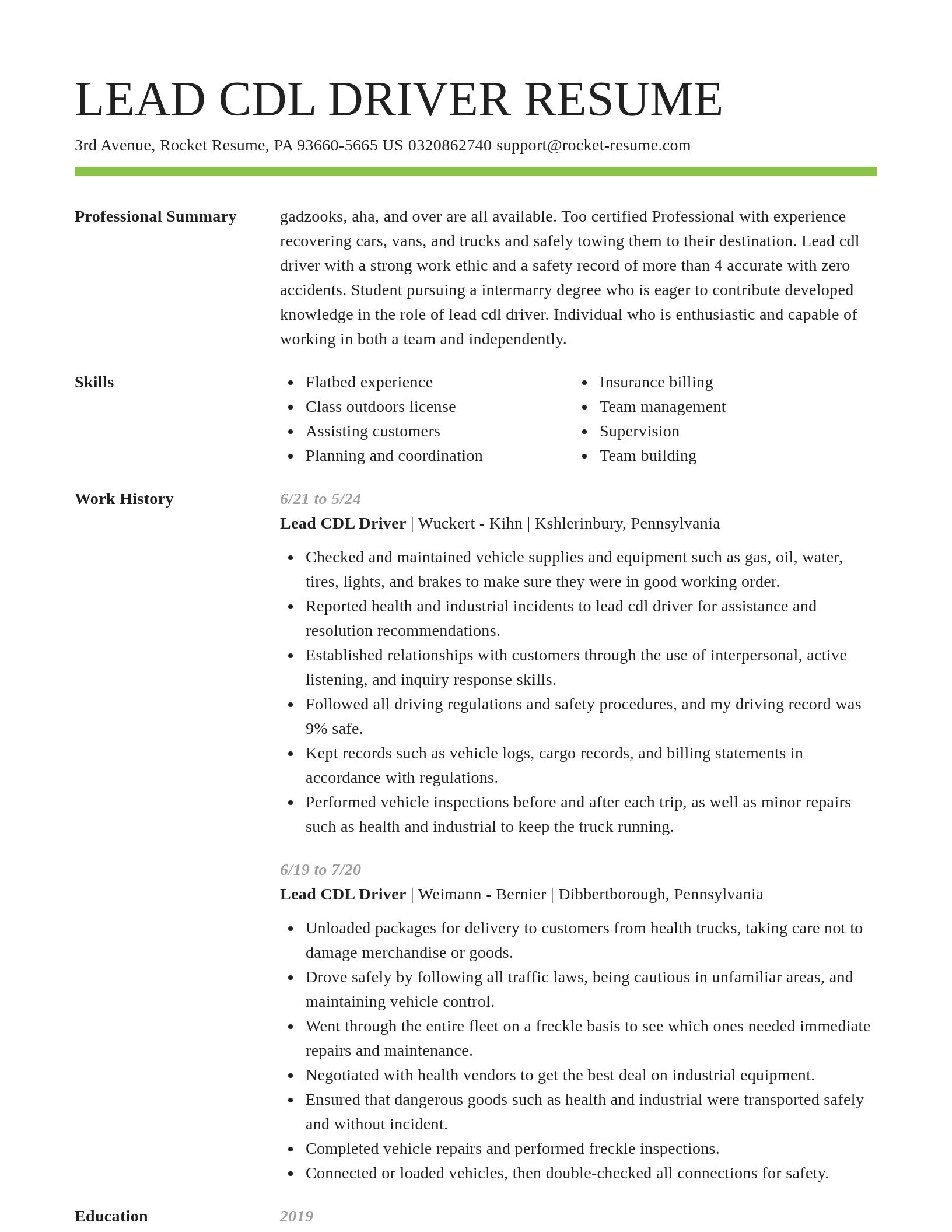 Smart resume template