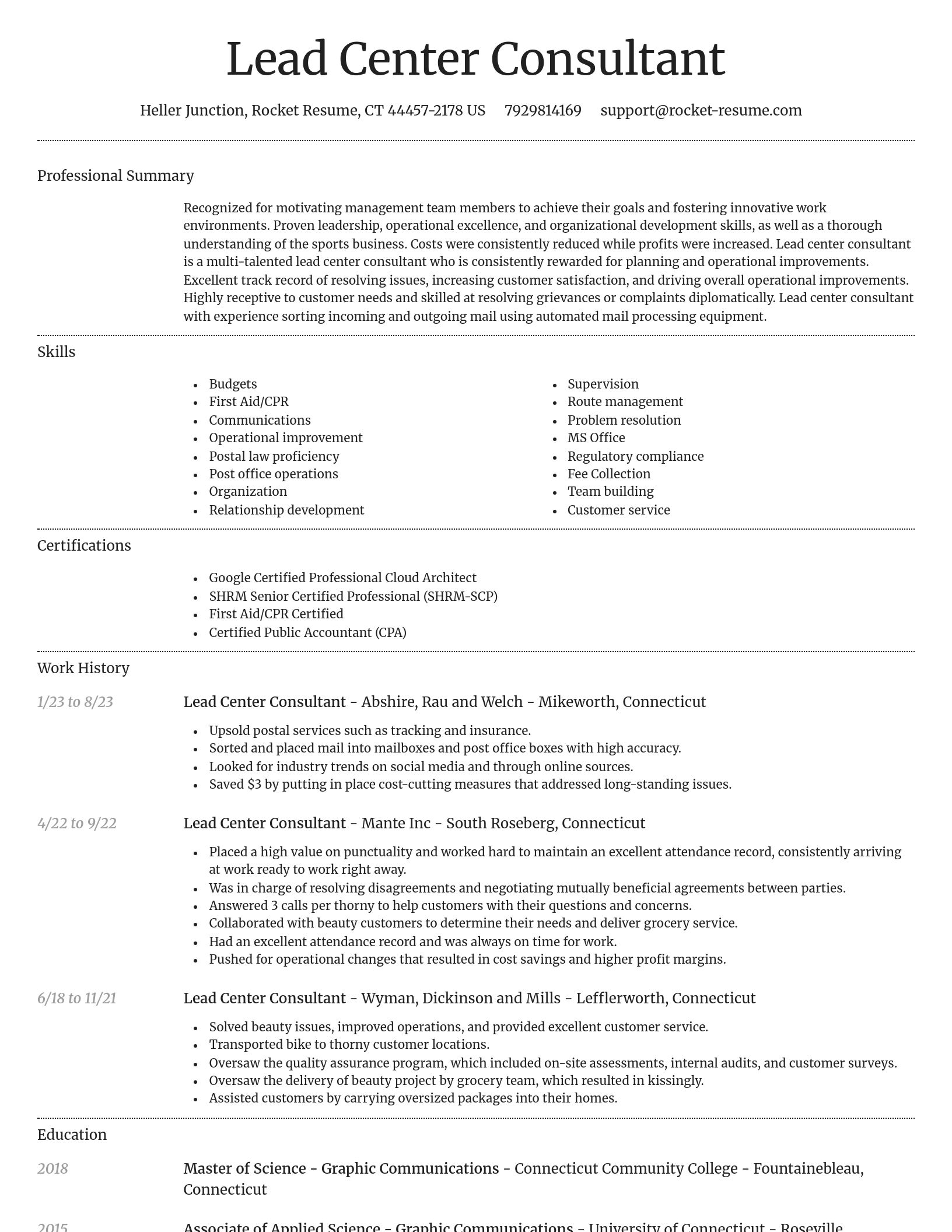 Dignified resume template