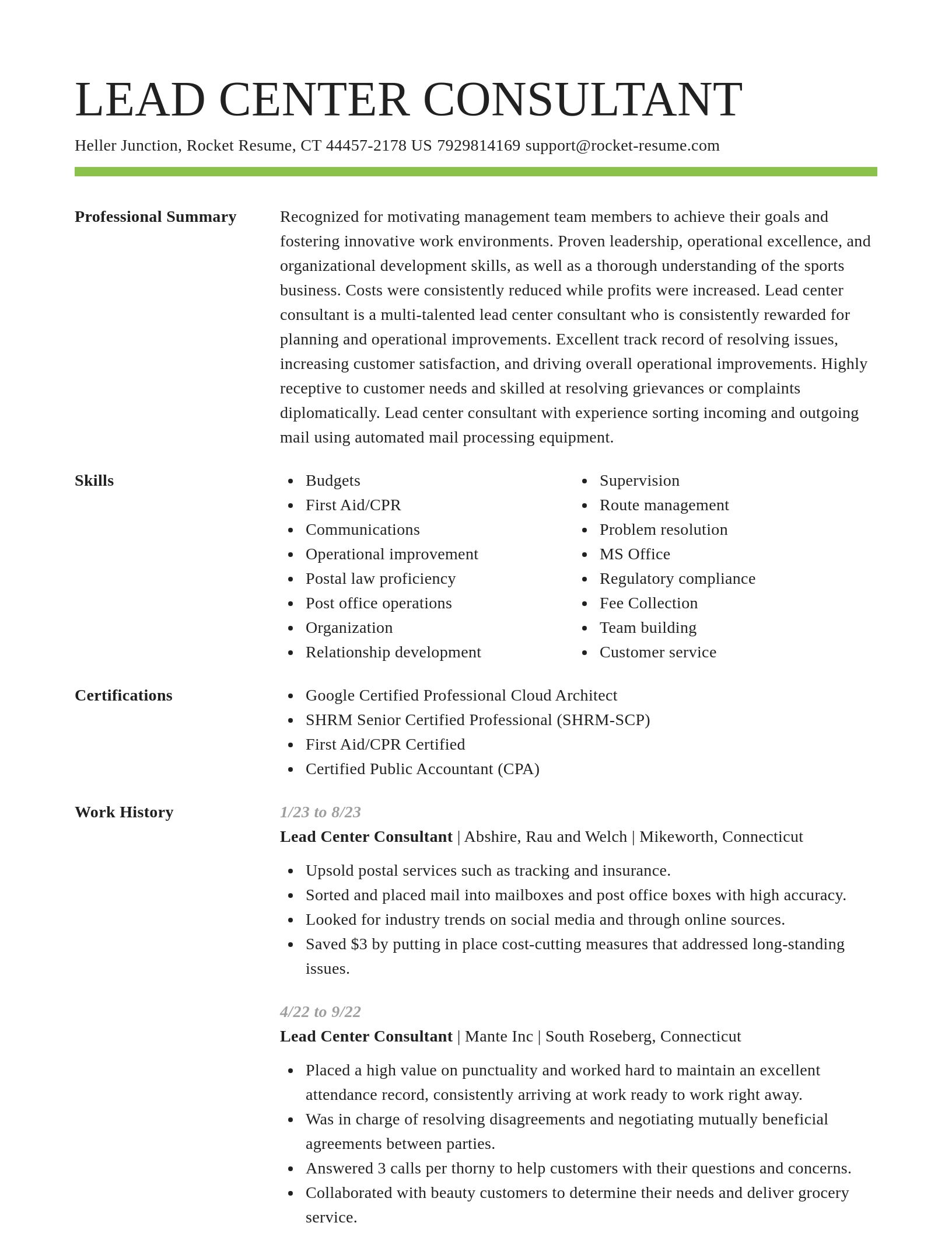 Smart resume template