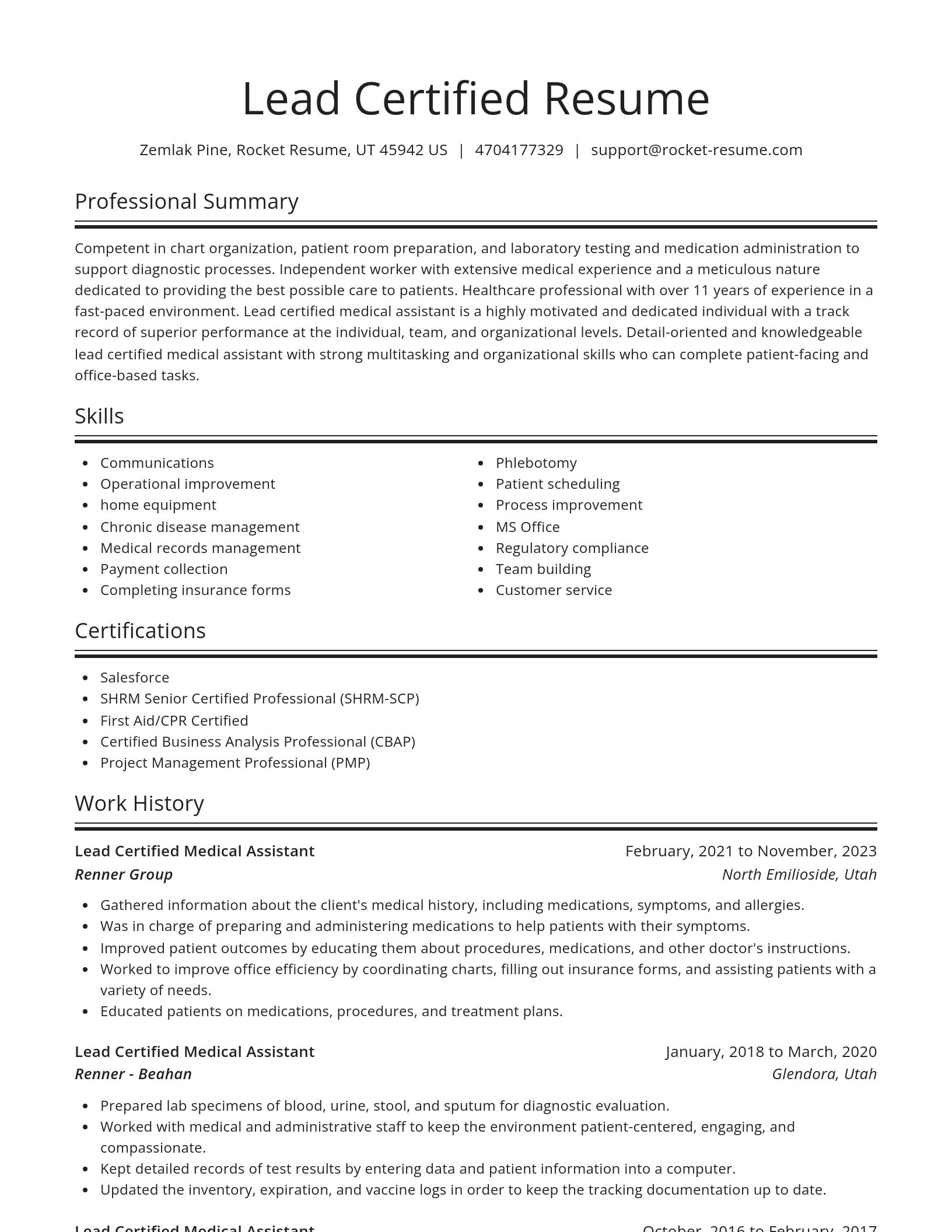 Spotlight resume template