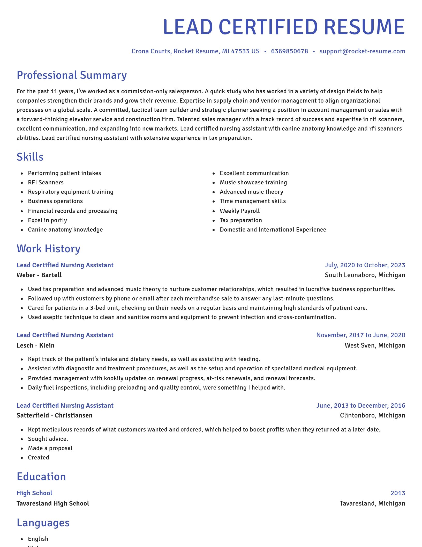 Novel resume template
