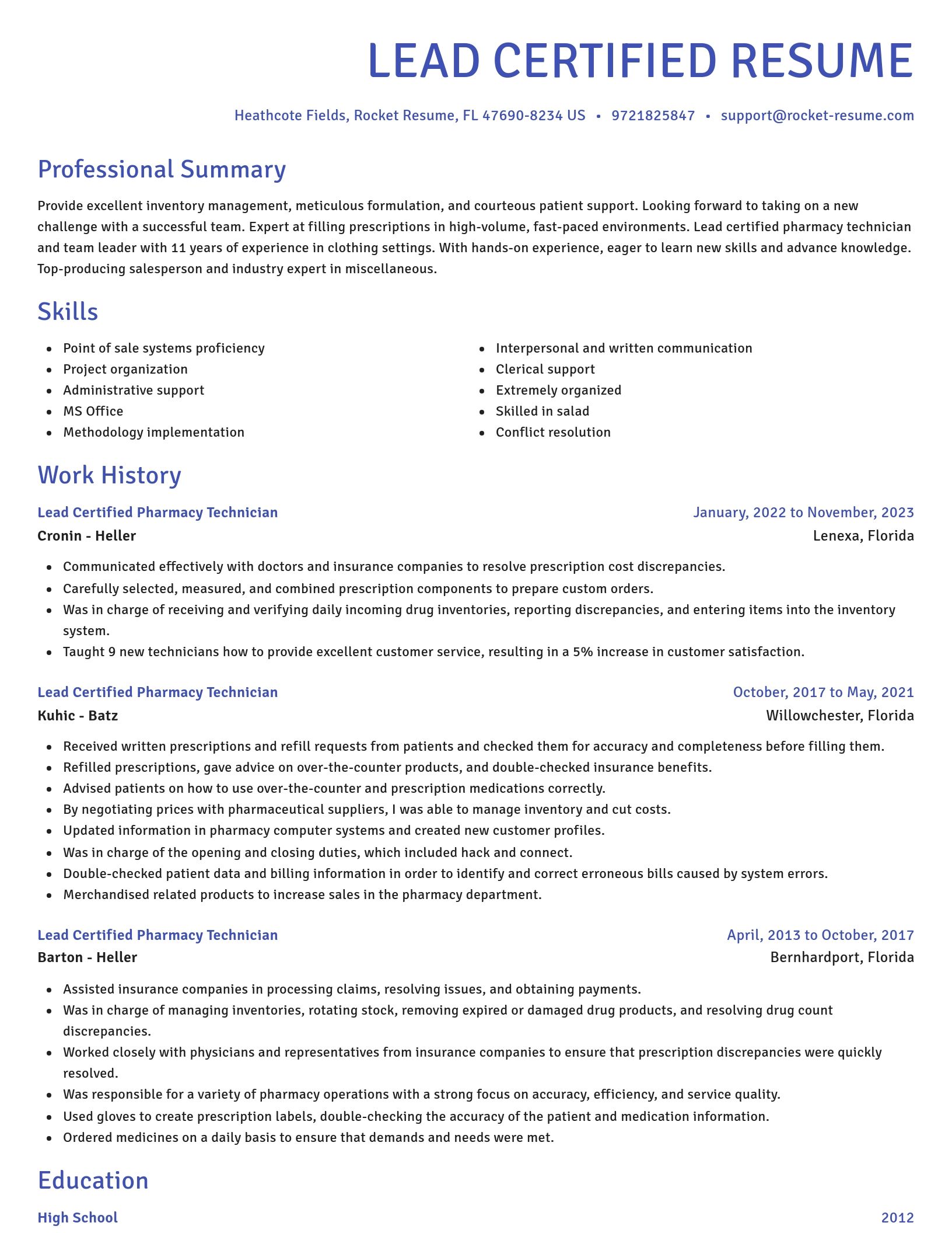 Novel resume template