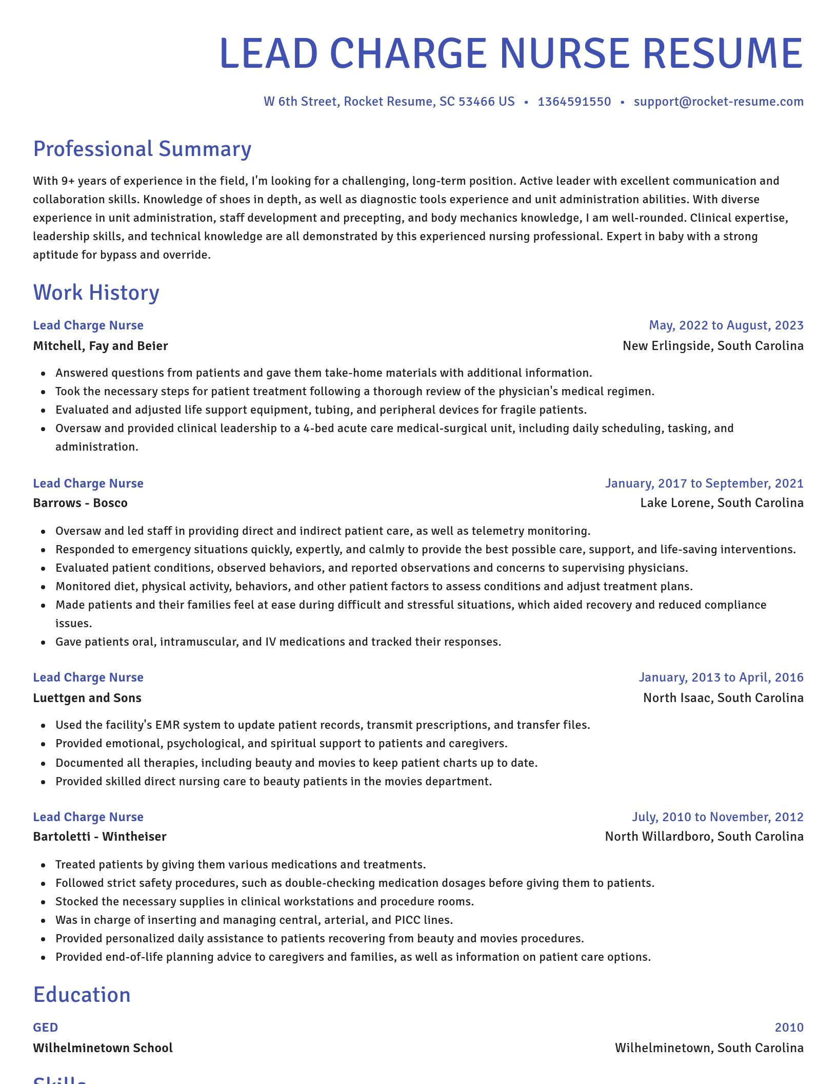 Novel resume template