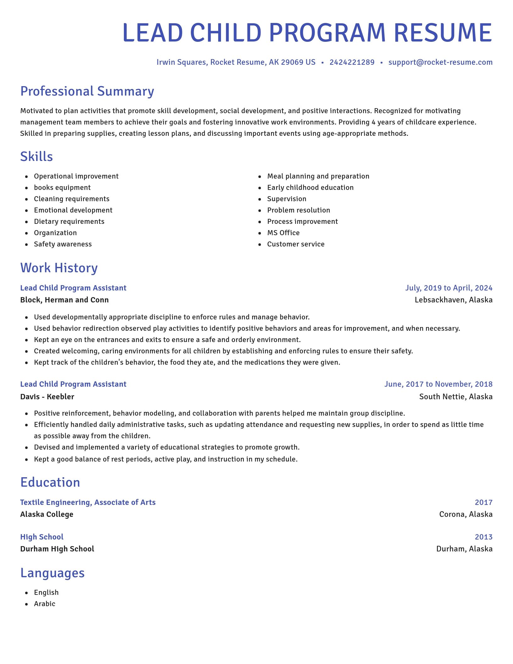 Novel resume template