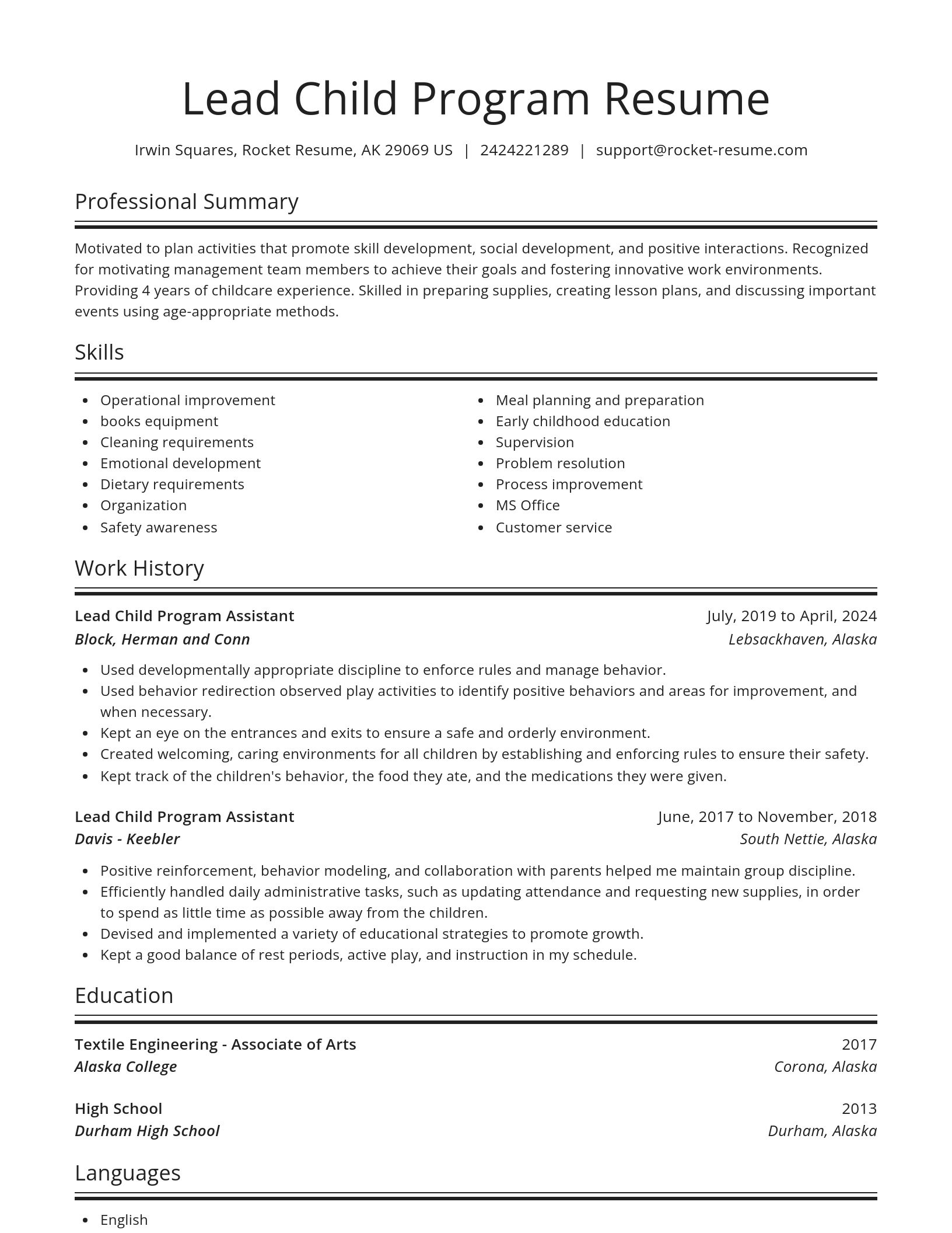 Spotlight resume template