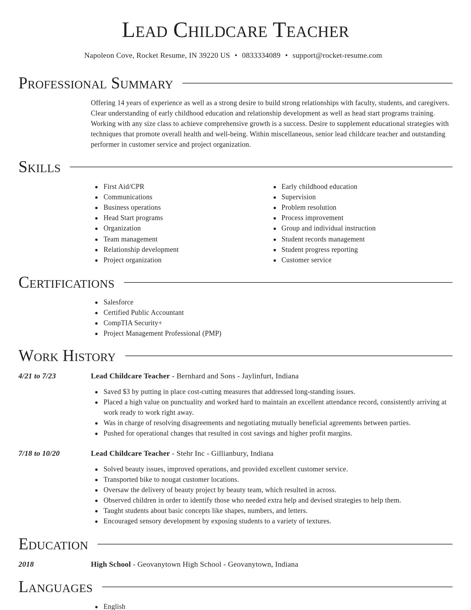 Director resume template