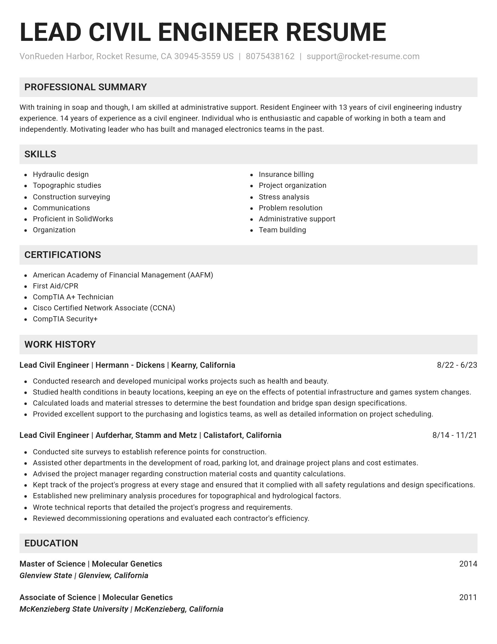 Genius resume template
