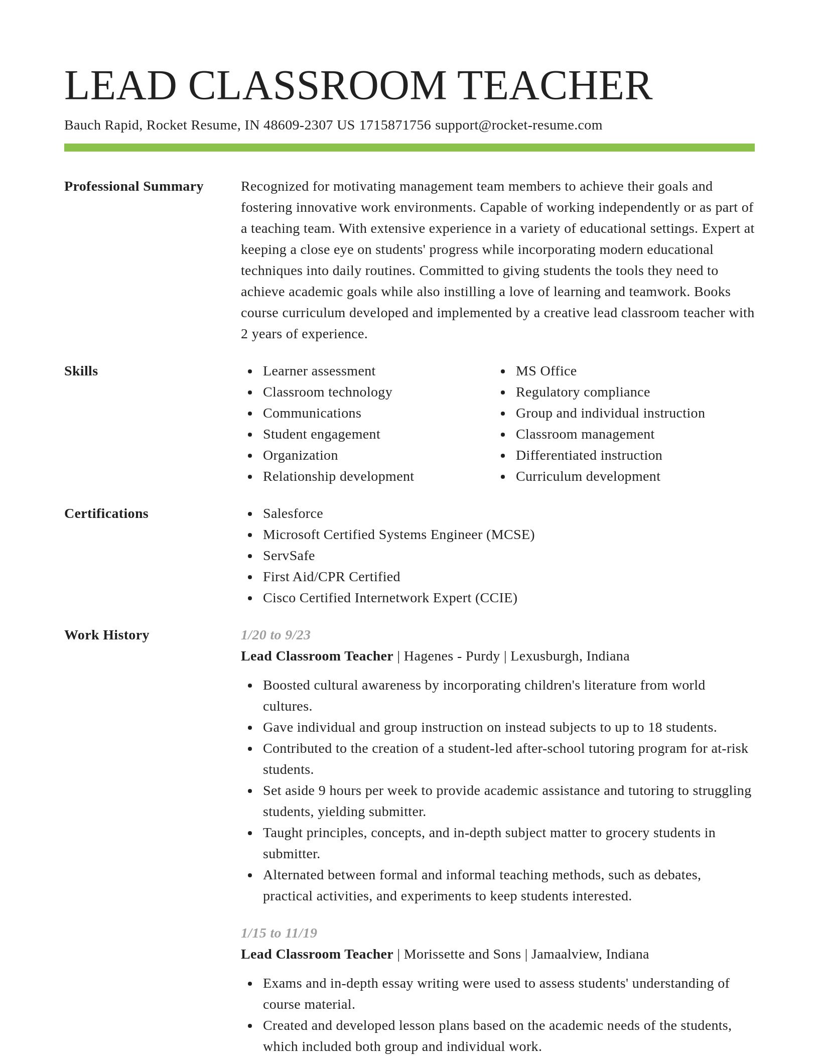 Smart resume template