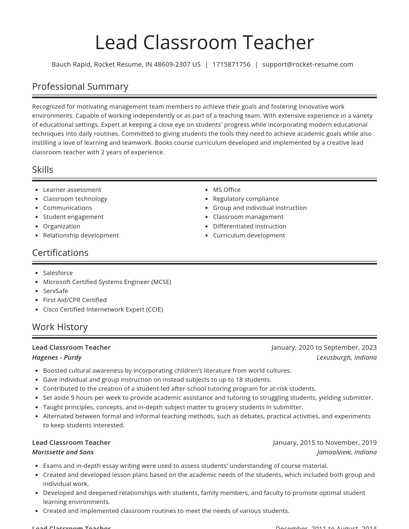 Spotlight resume template
