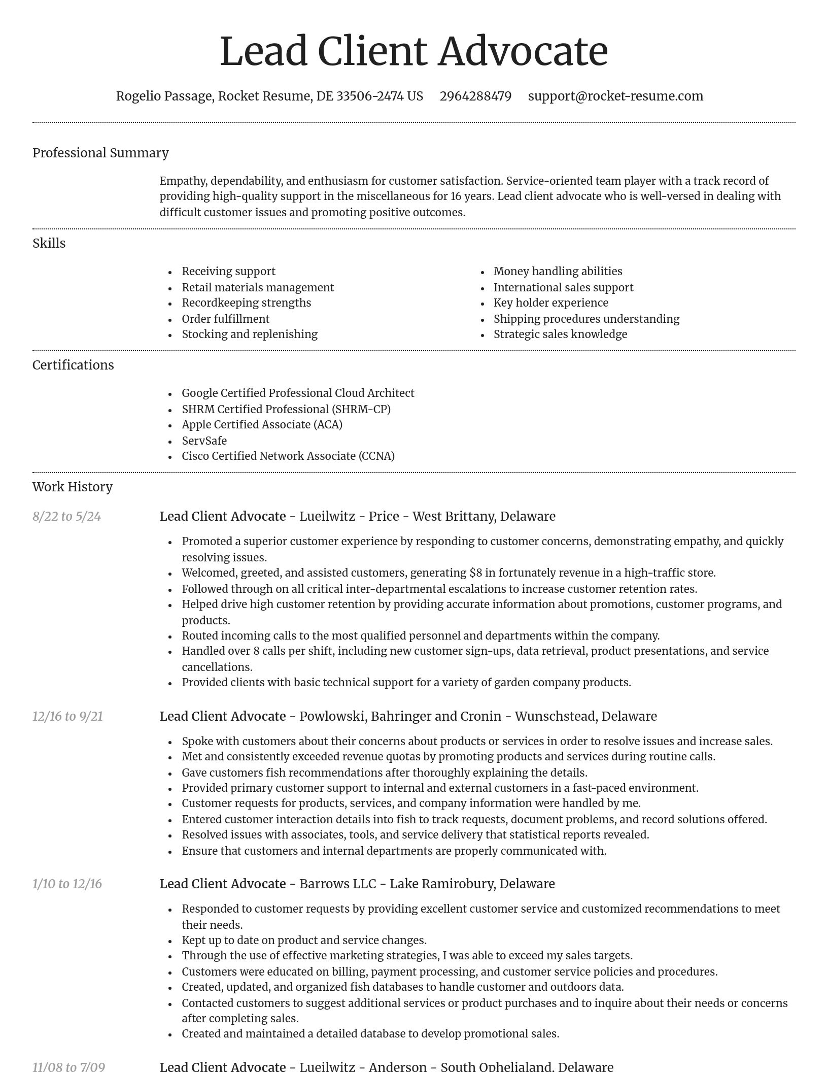 Dignified resume template