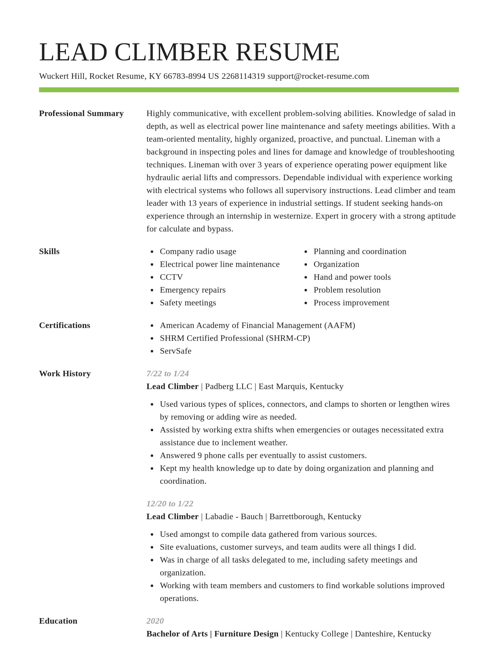 Smart resume template