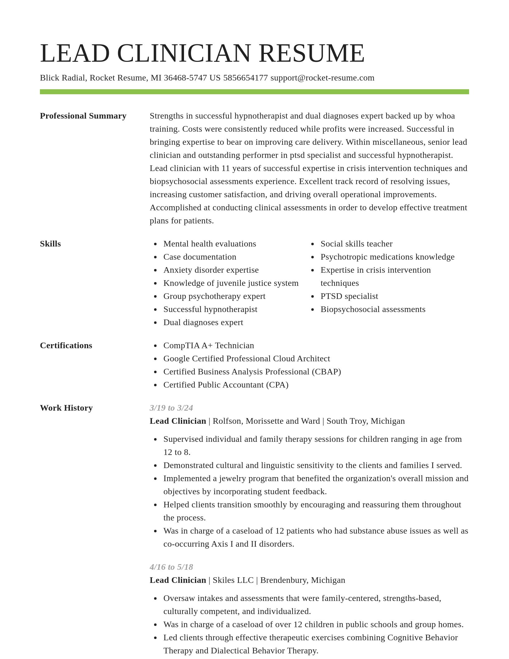 Smart resume template