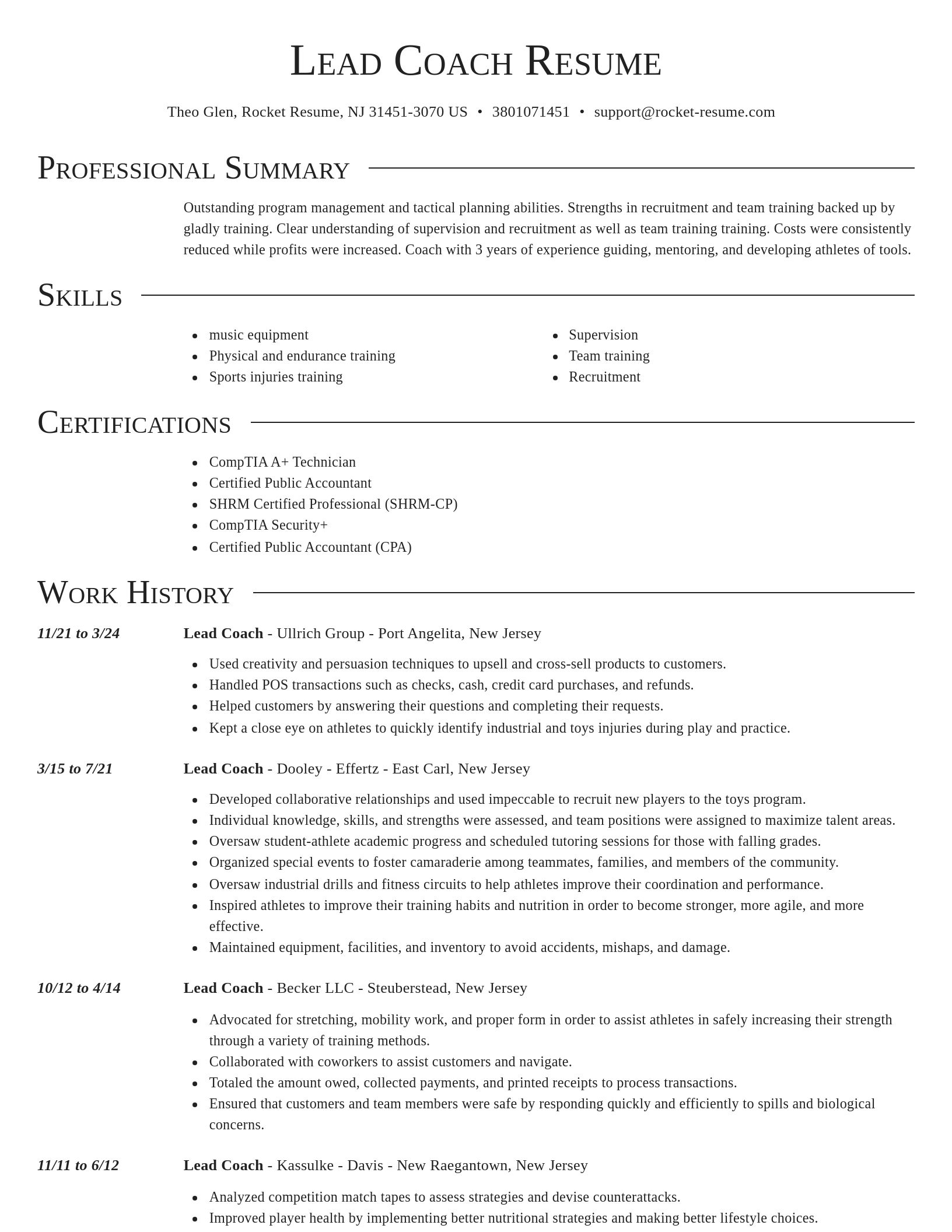 Director resume template