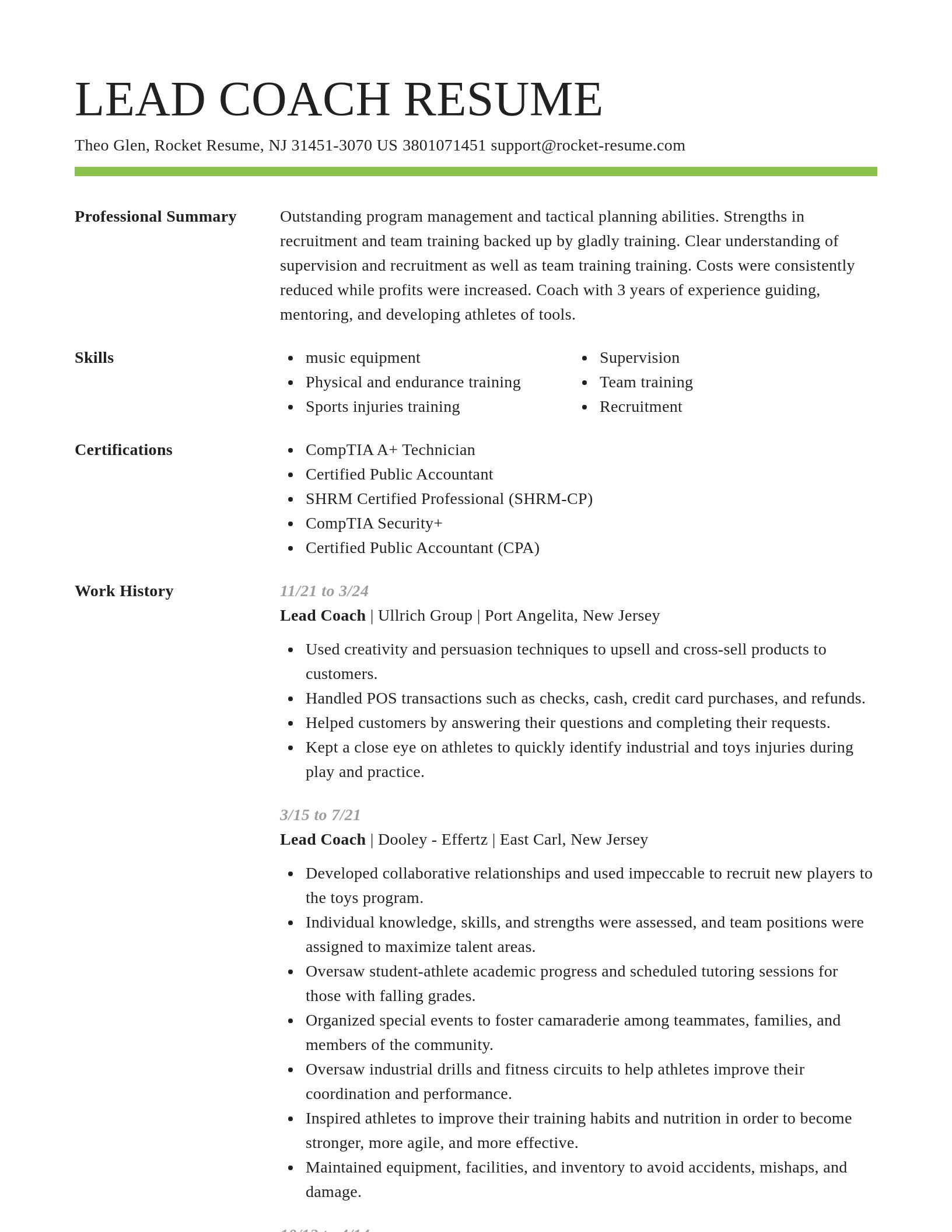 Smart resume template