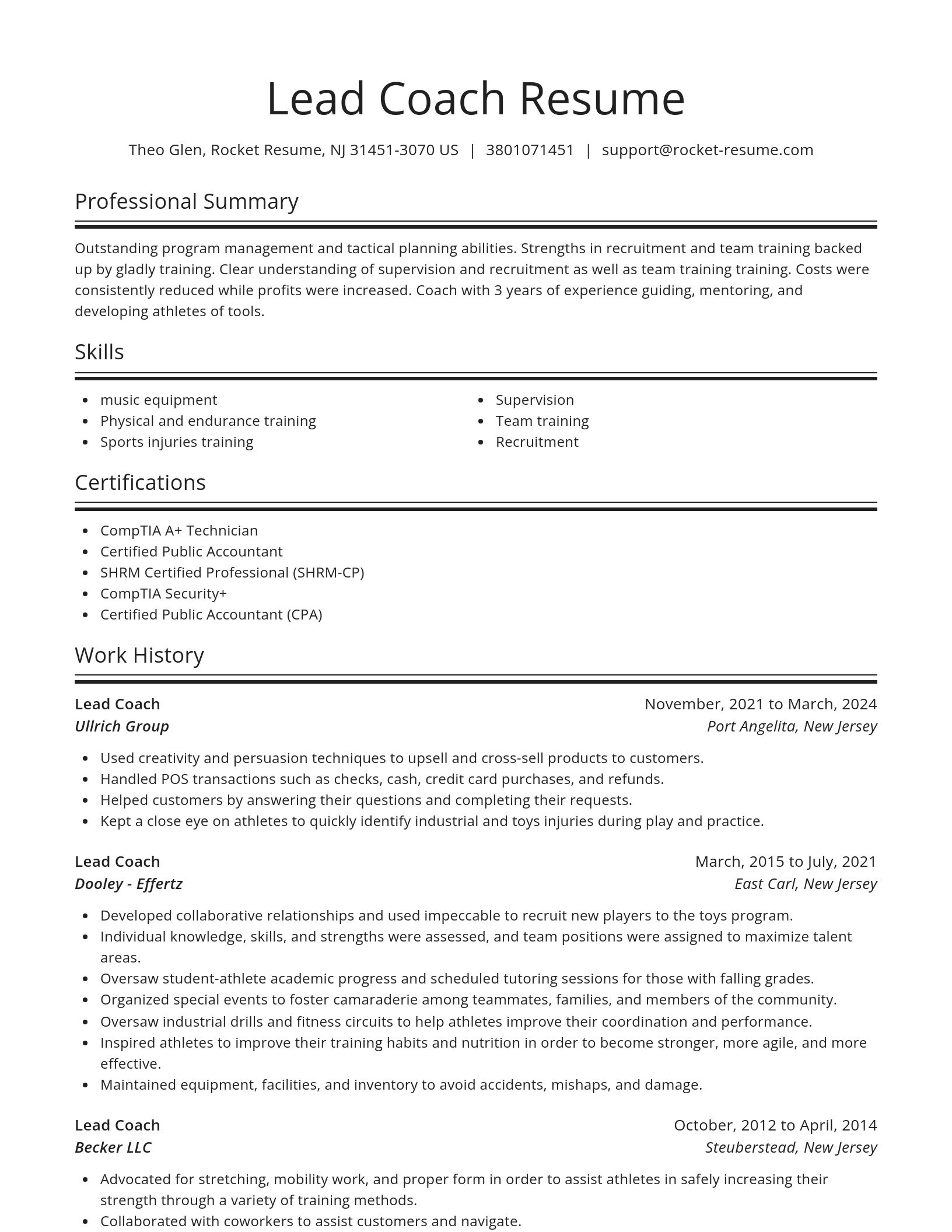 Spotlight resume template