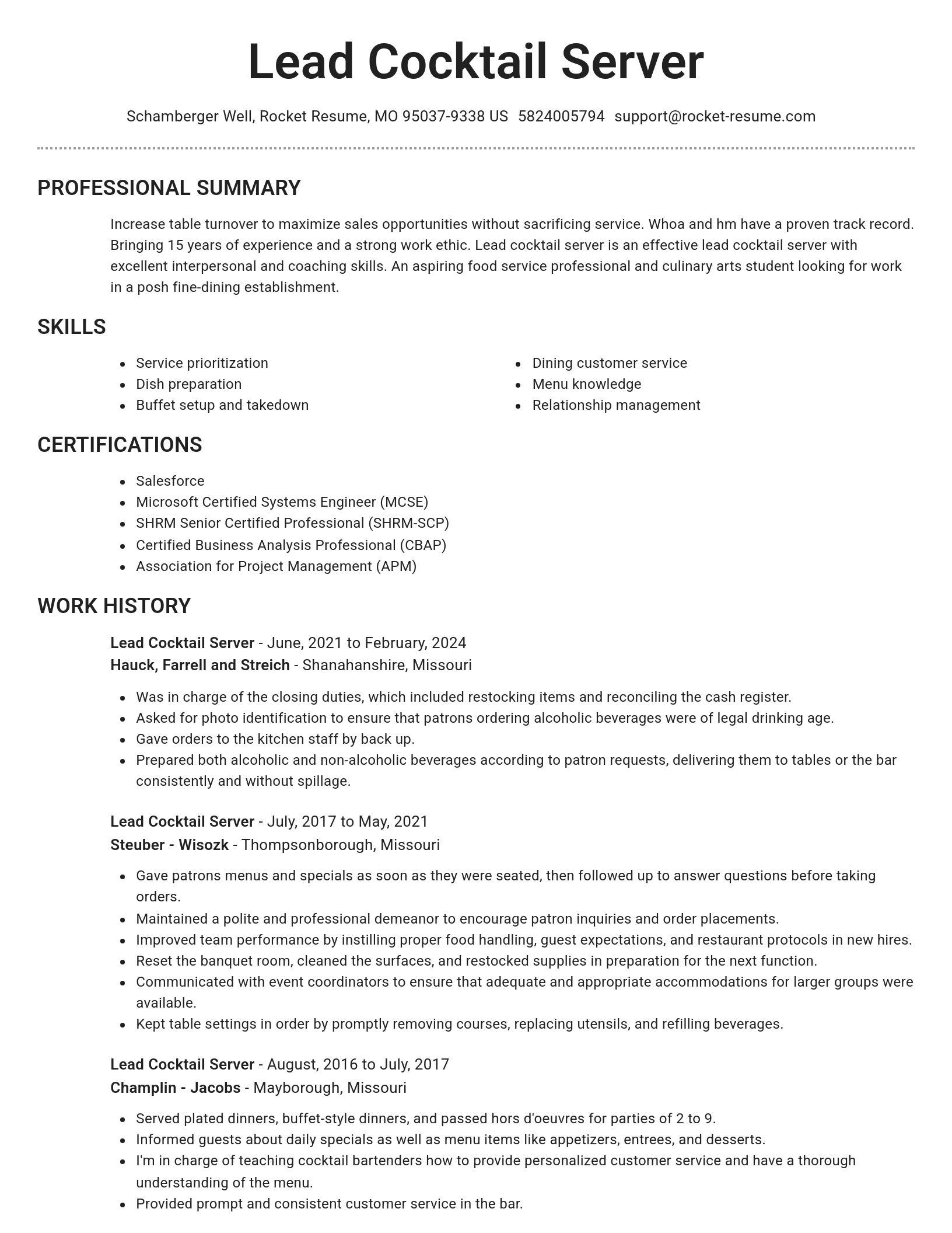 Brilliant resume template