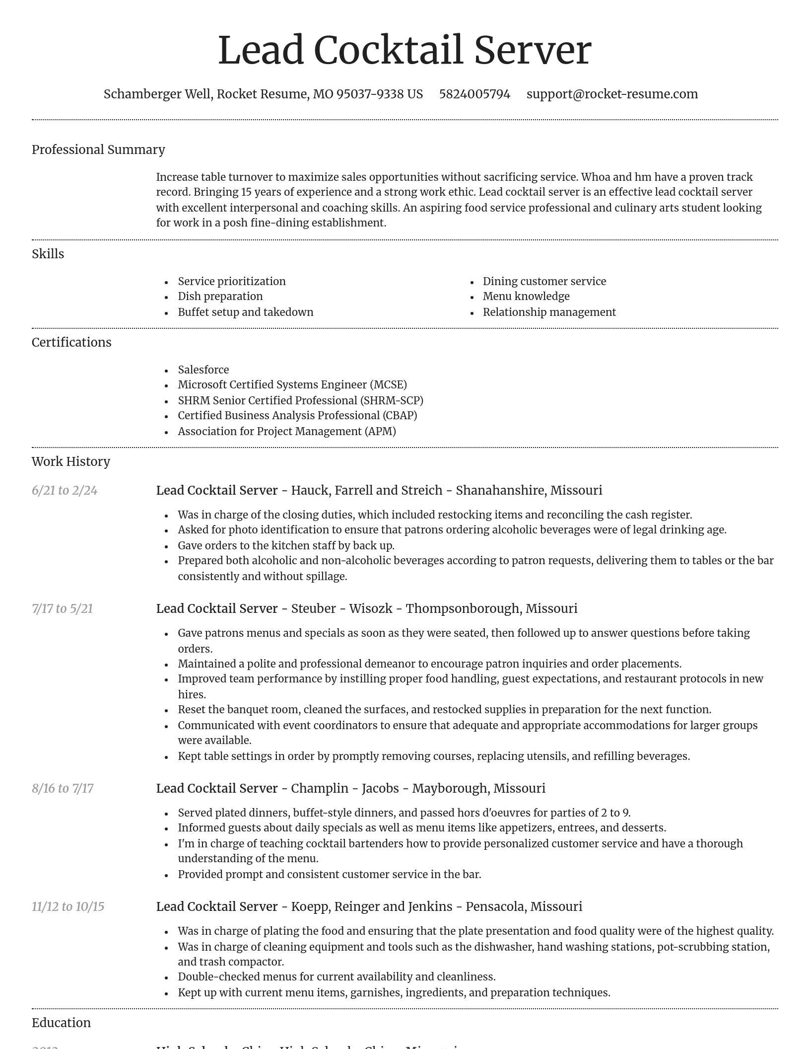 Dignified resume template