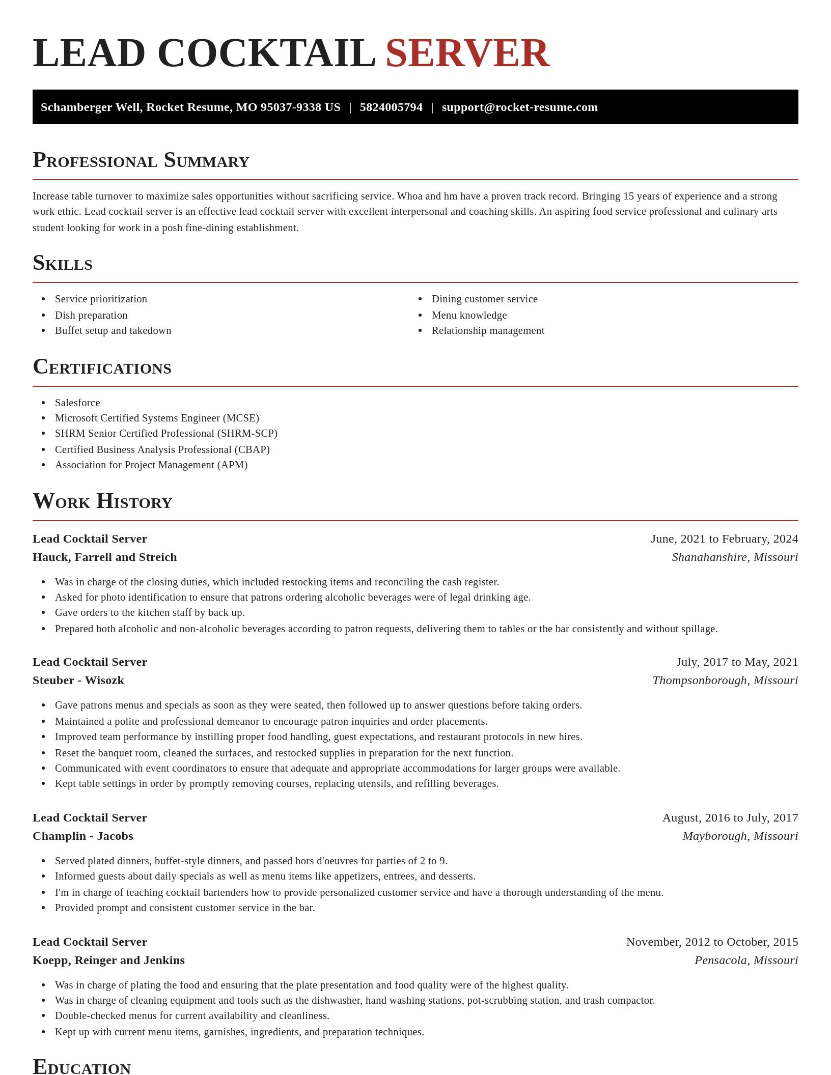 Exquisite resume template