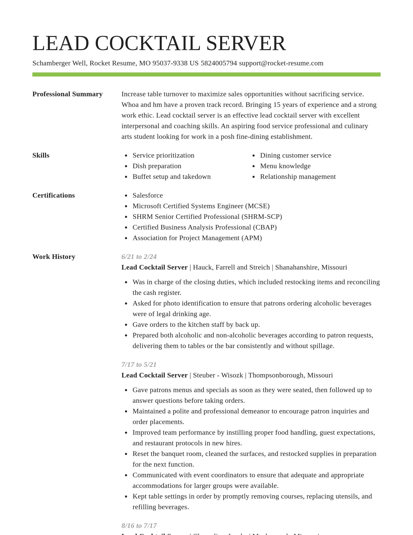 Smart resume template