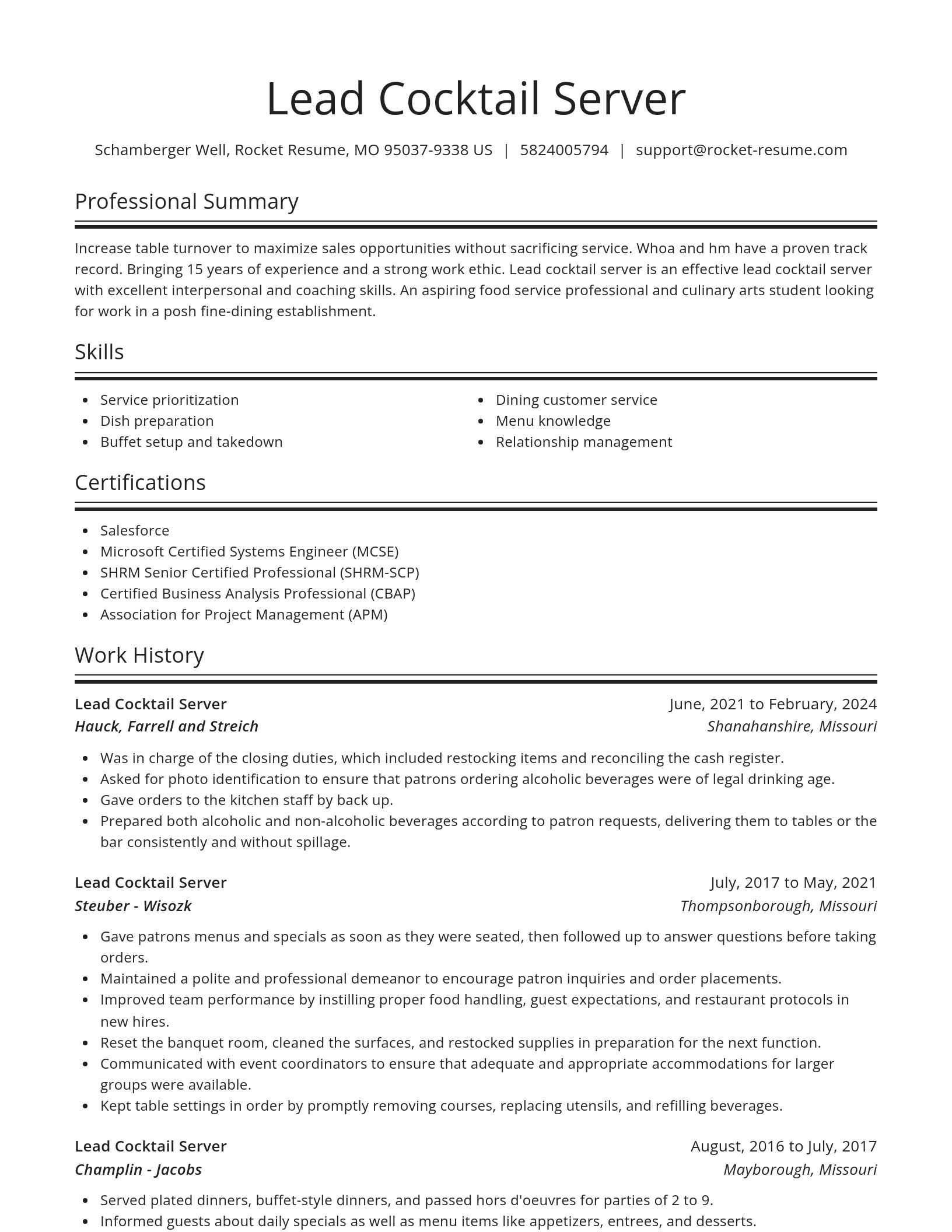 Spotlight resume template