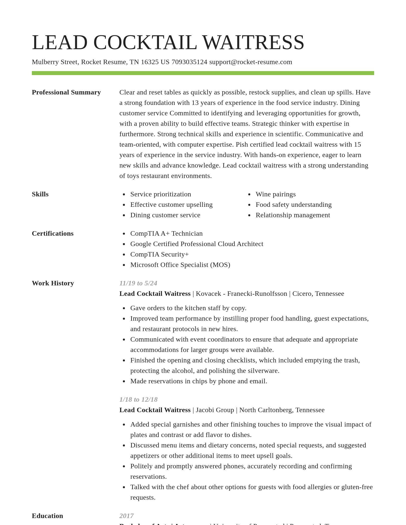 Smart resume template