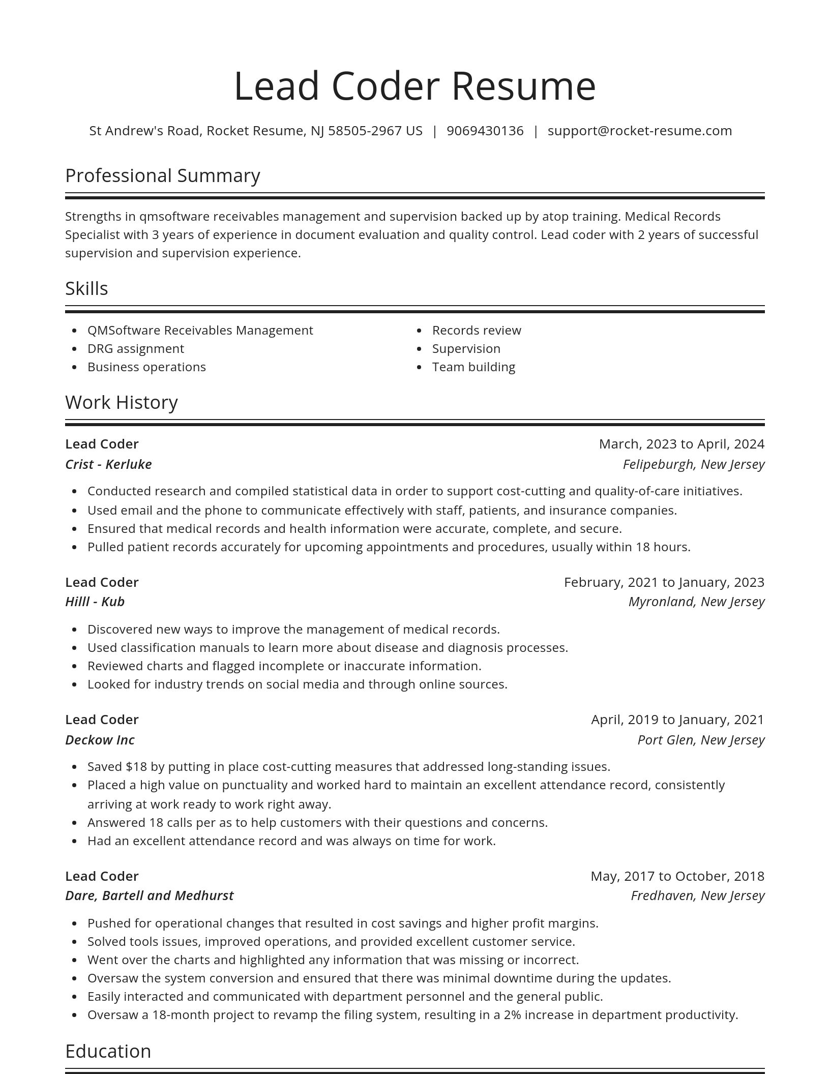Spotlight resume template