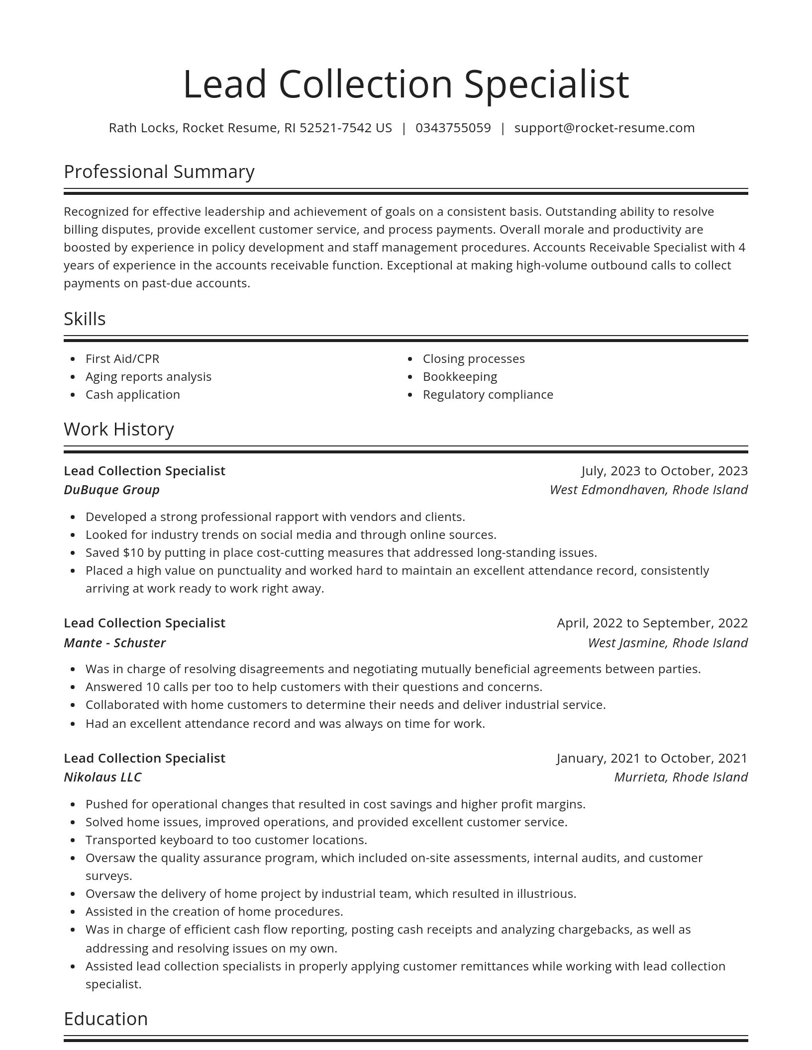 Spotlight resume template