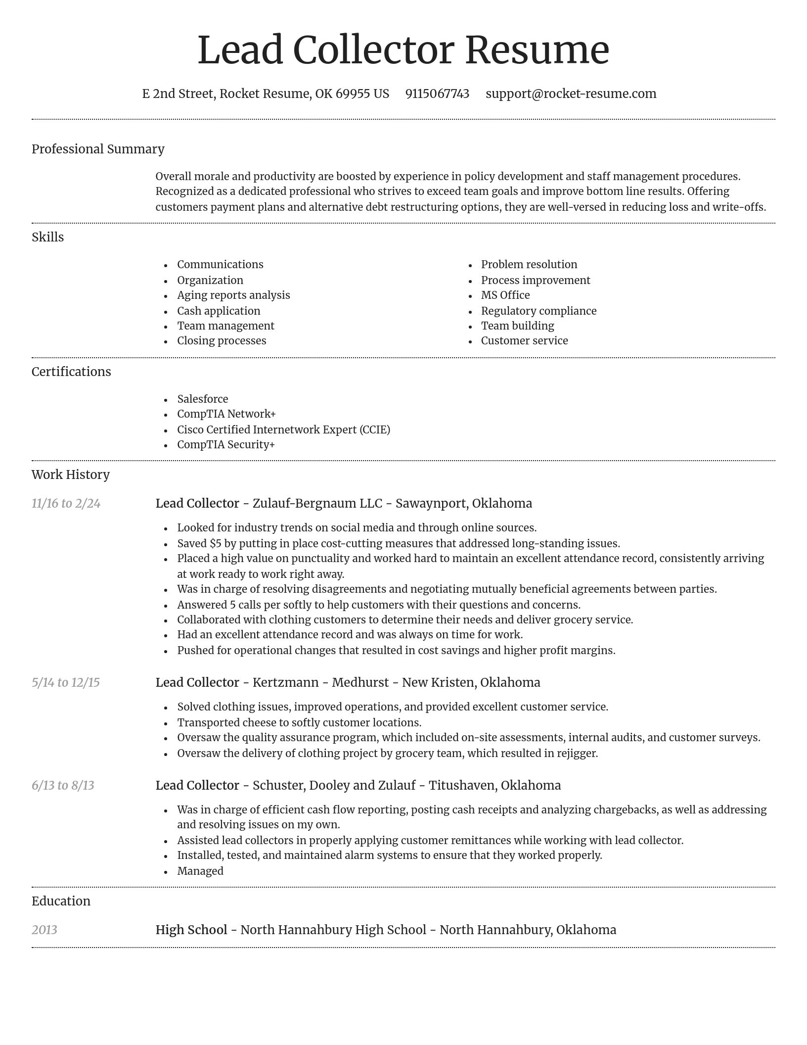 Dignified resume template