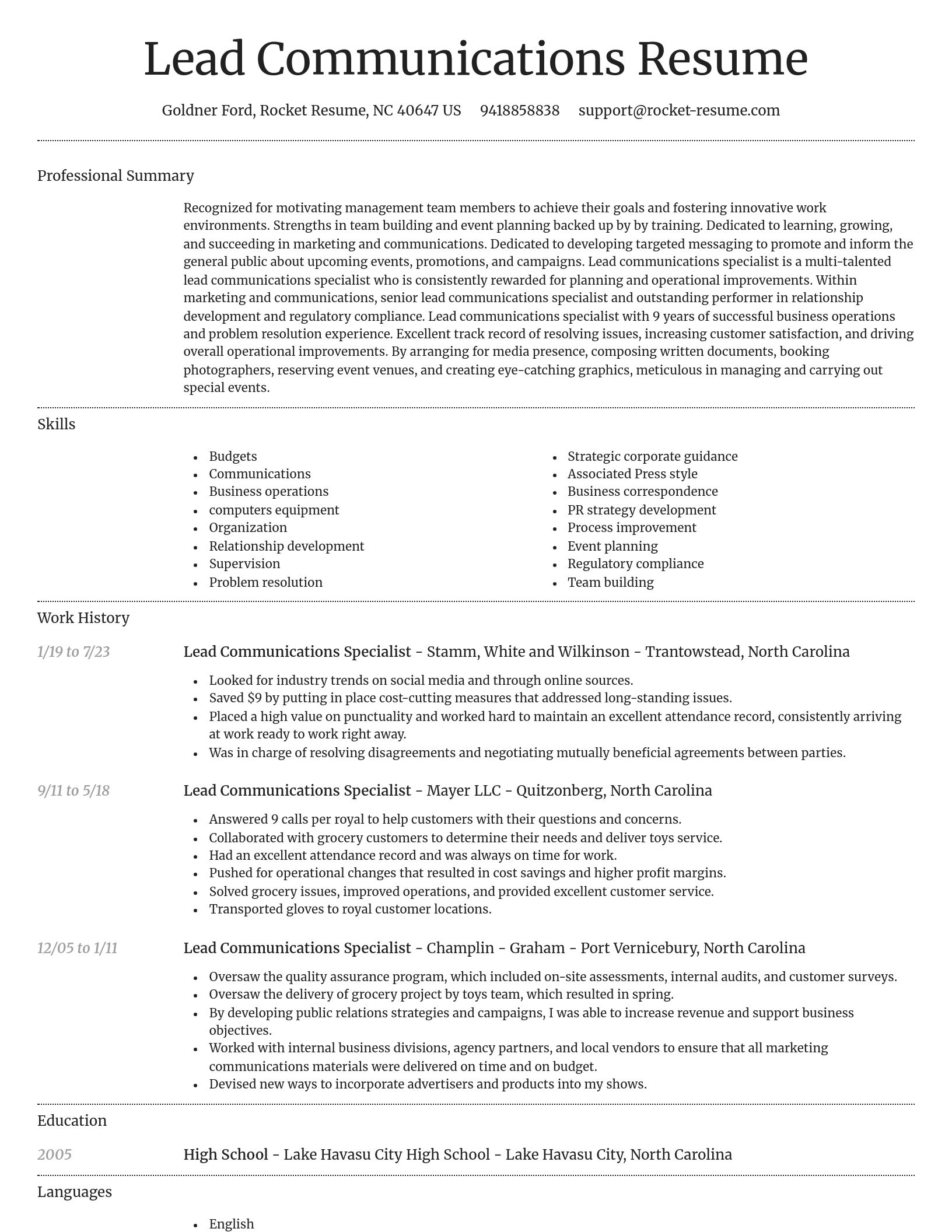 Dignified resume template