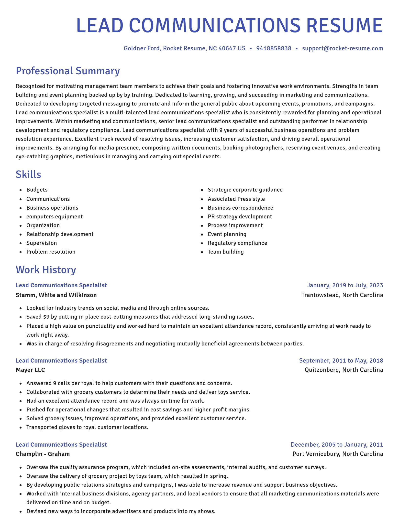 Novel resume template