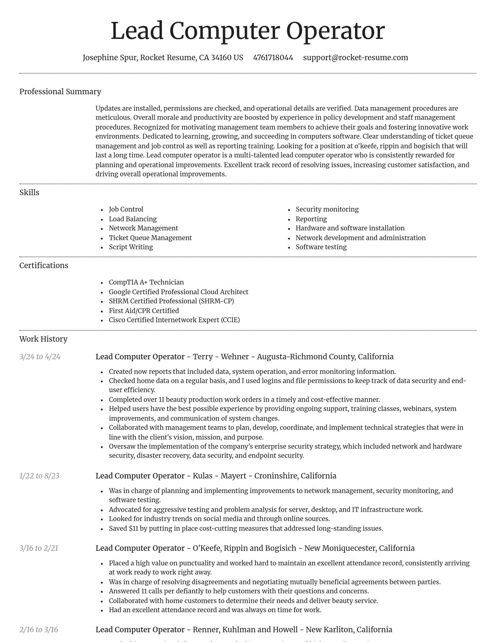 Dignified resume template