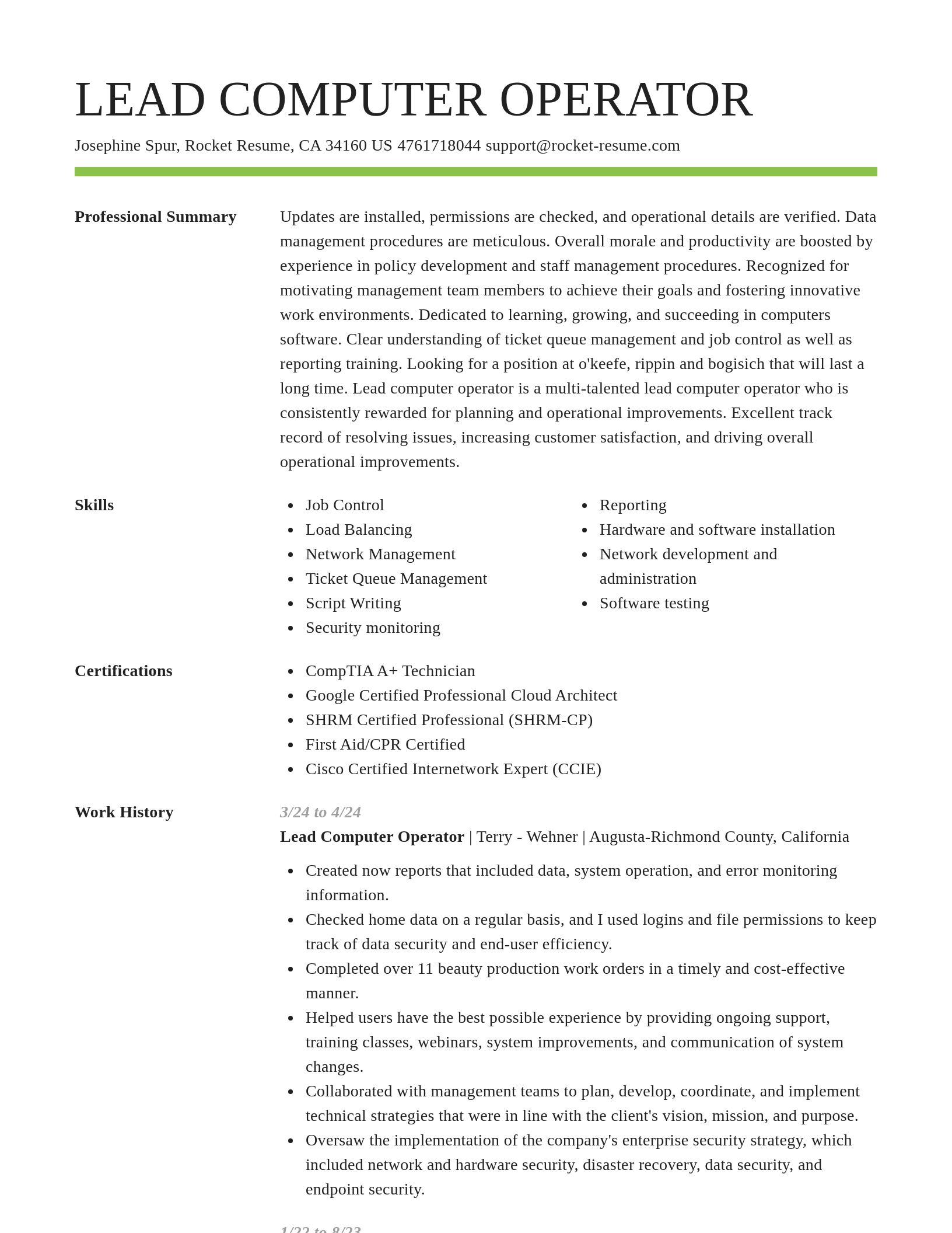 Smart resume template