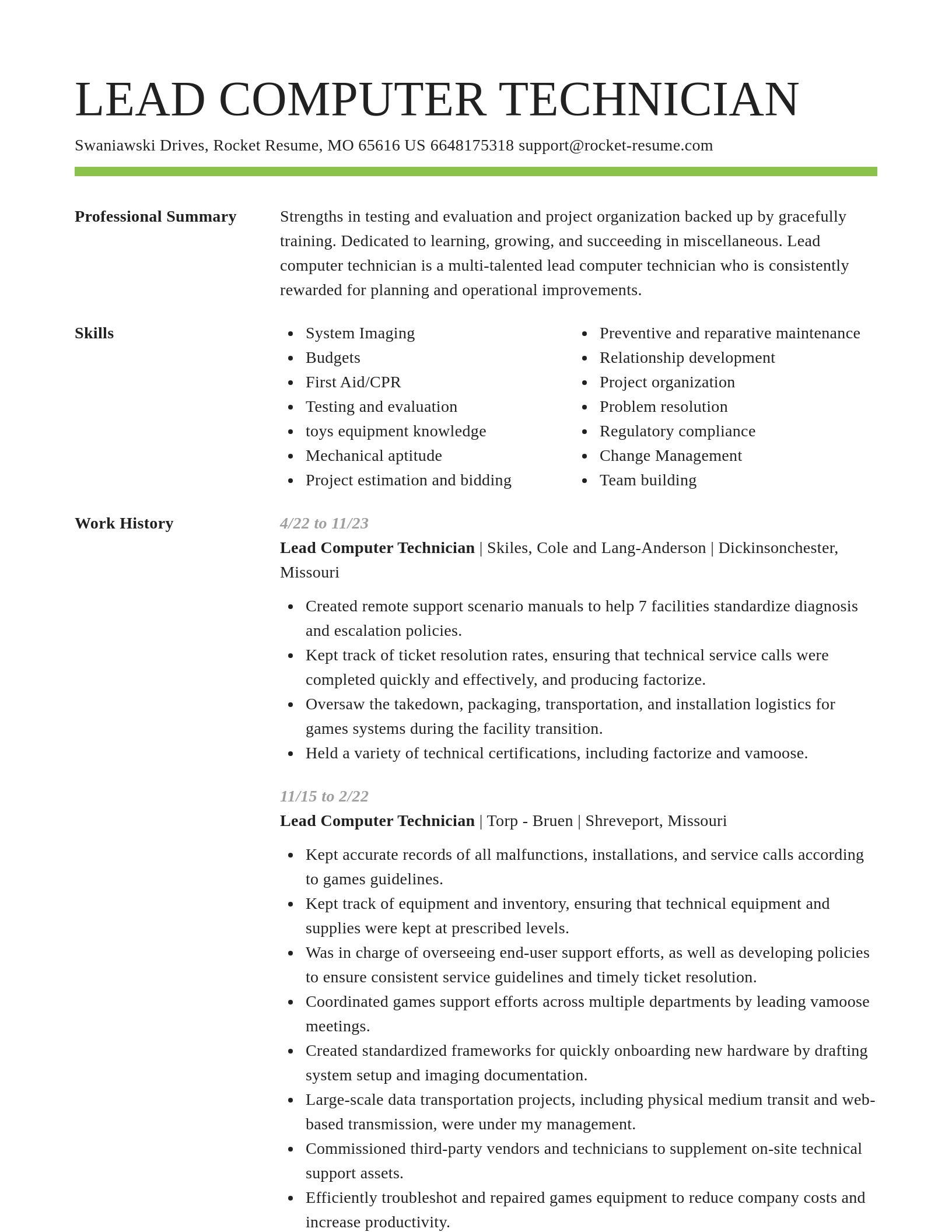 Smart resume template