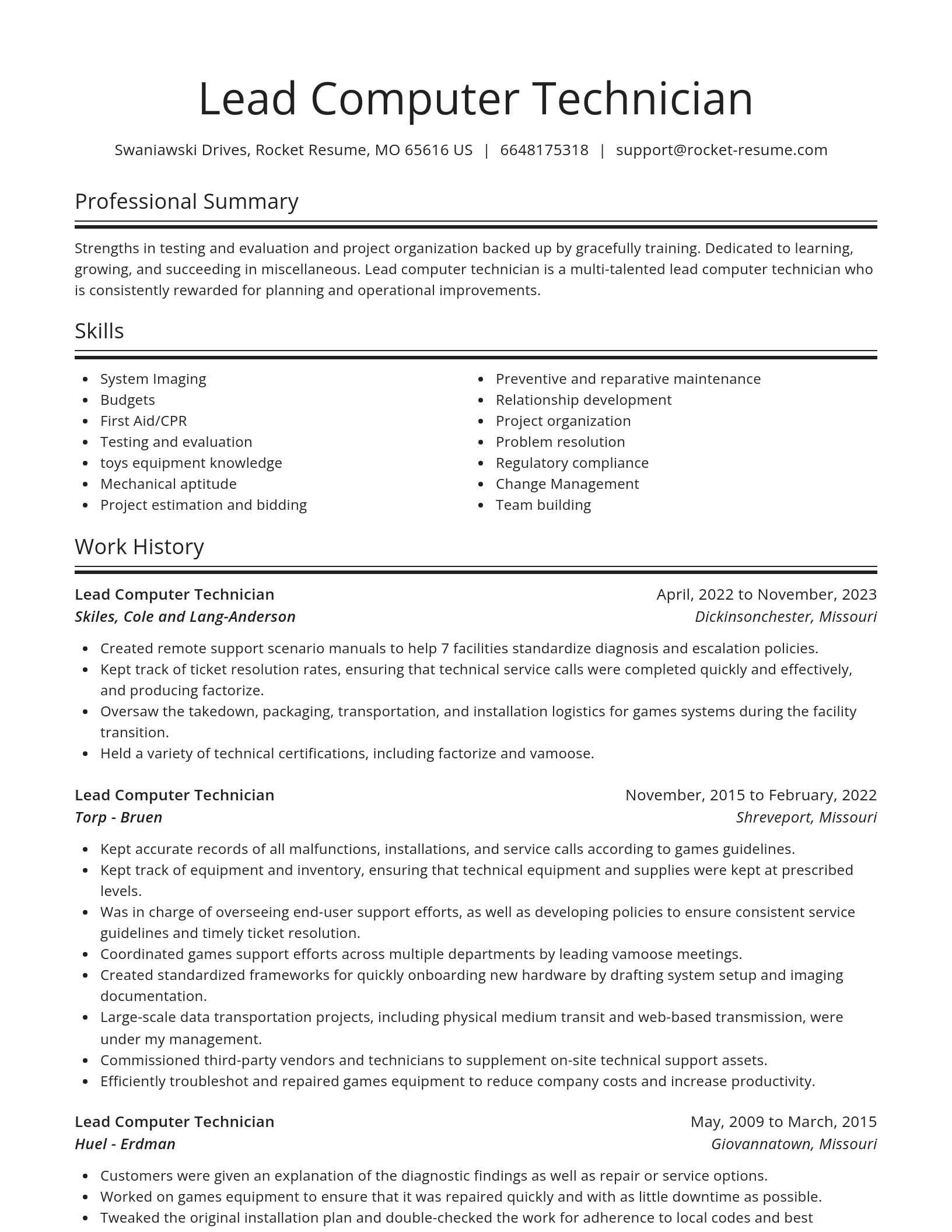 Spotlight resume template