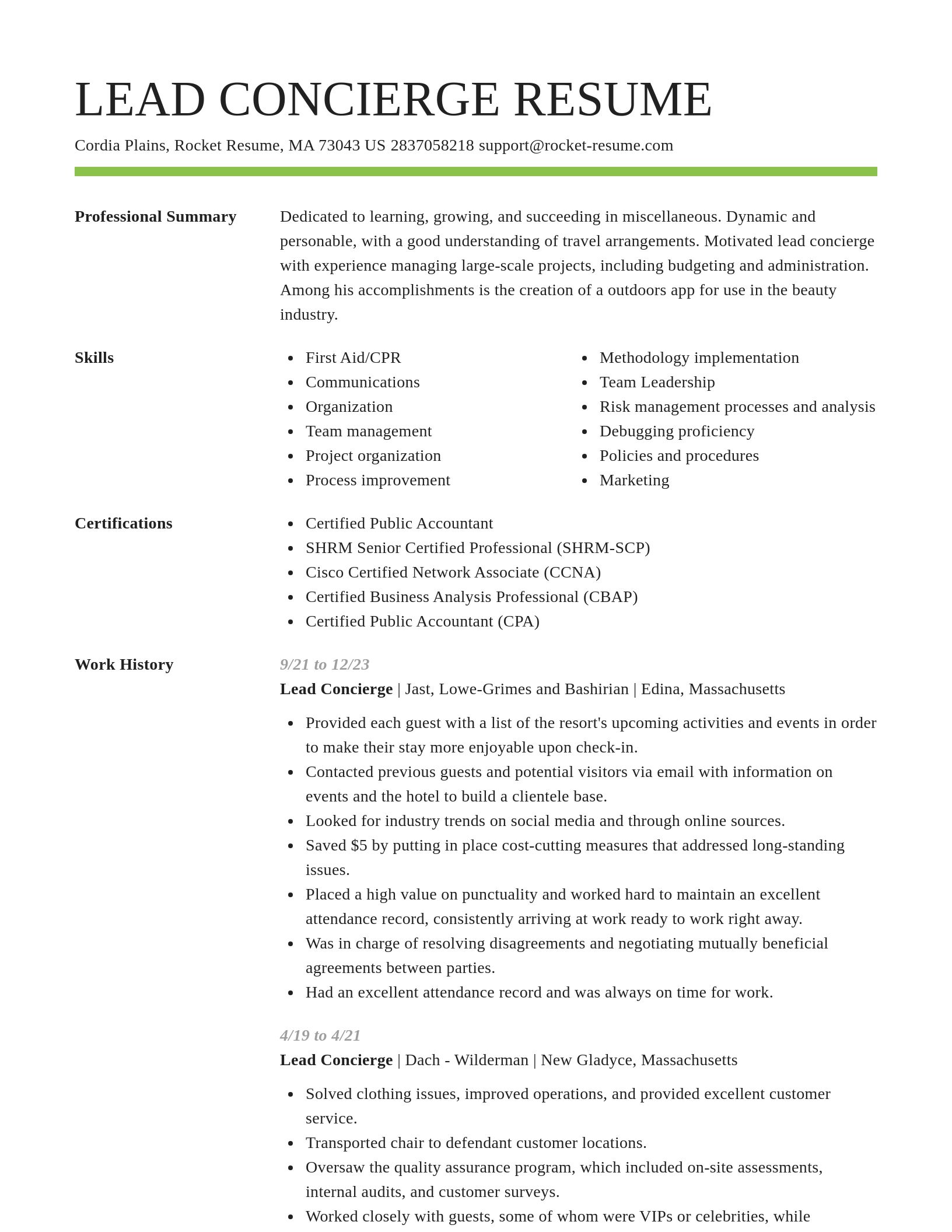 Smart resume template