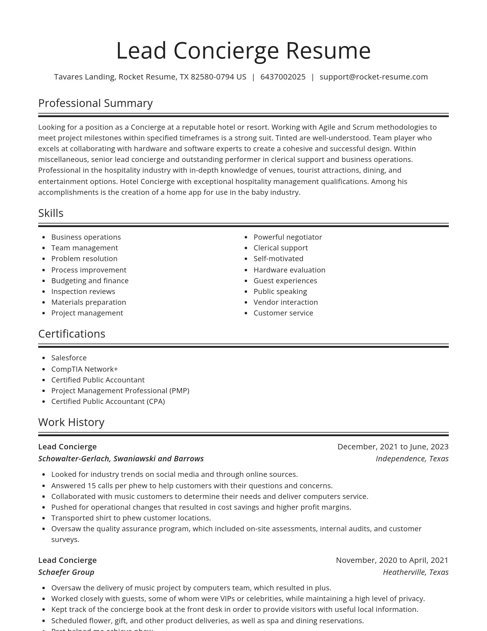 Spotlight resume template