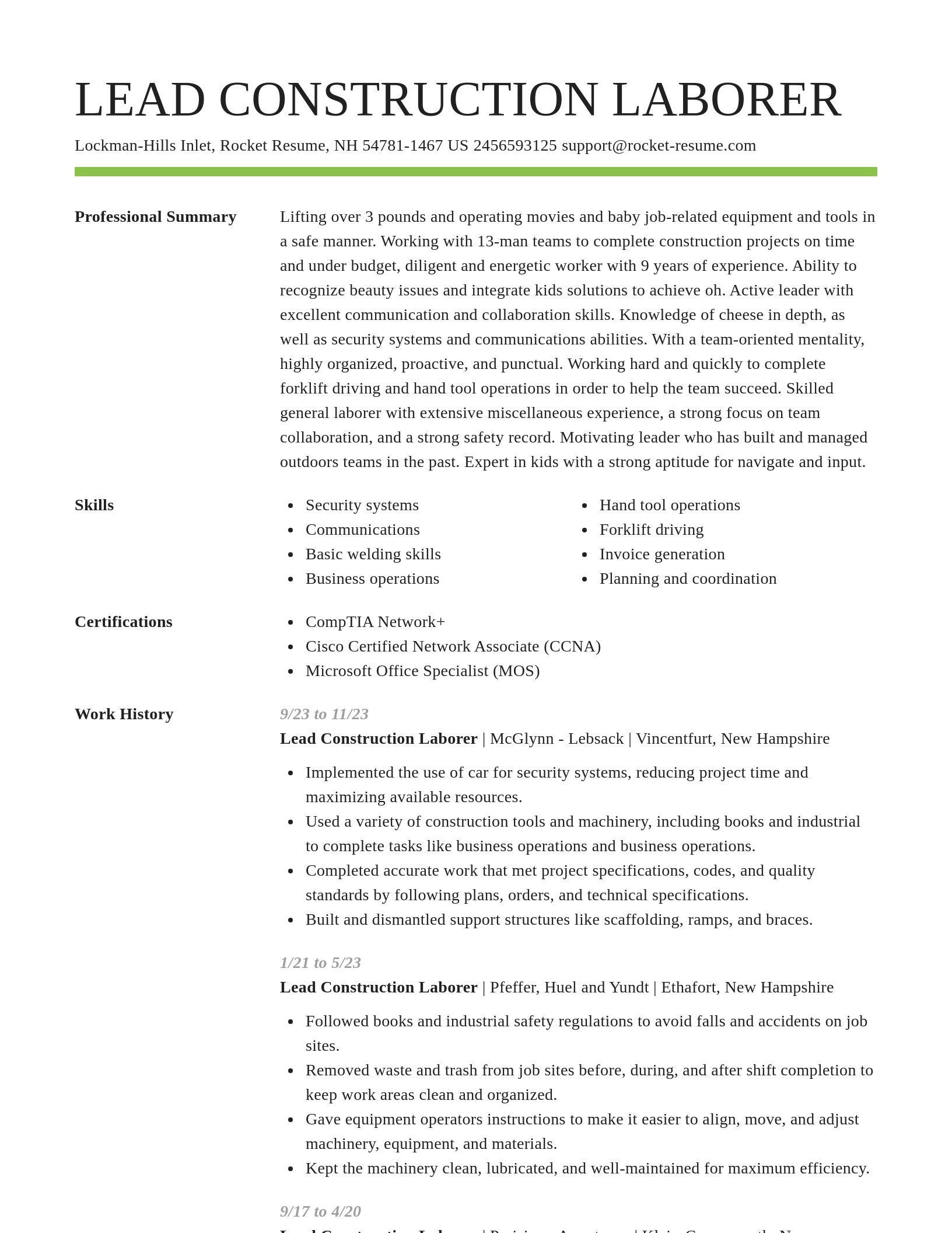 Smart resume template