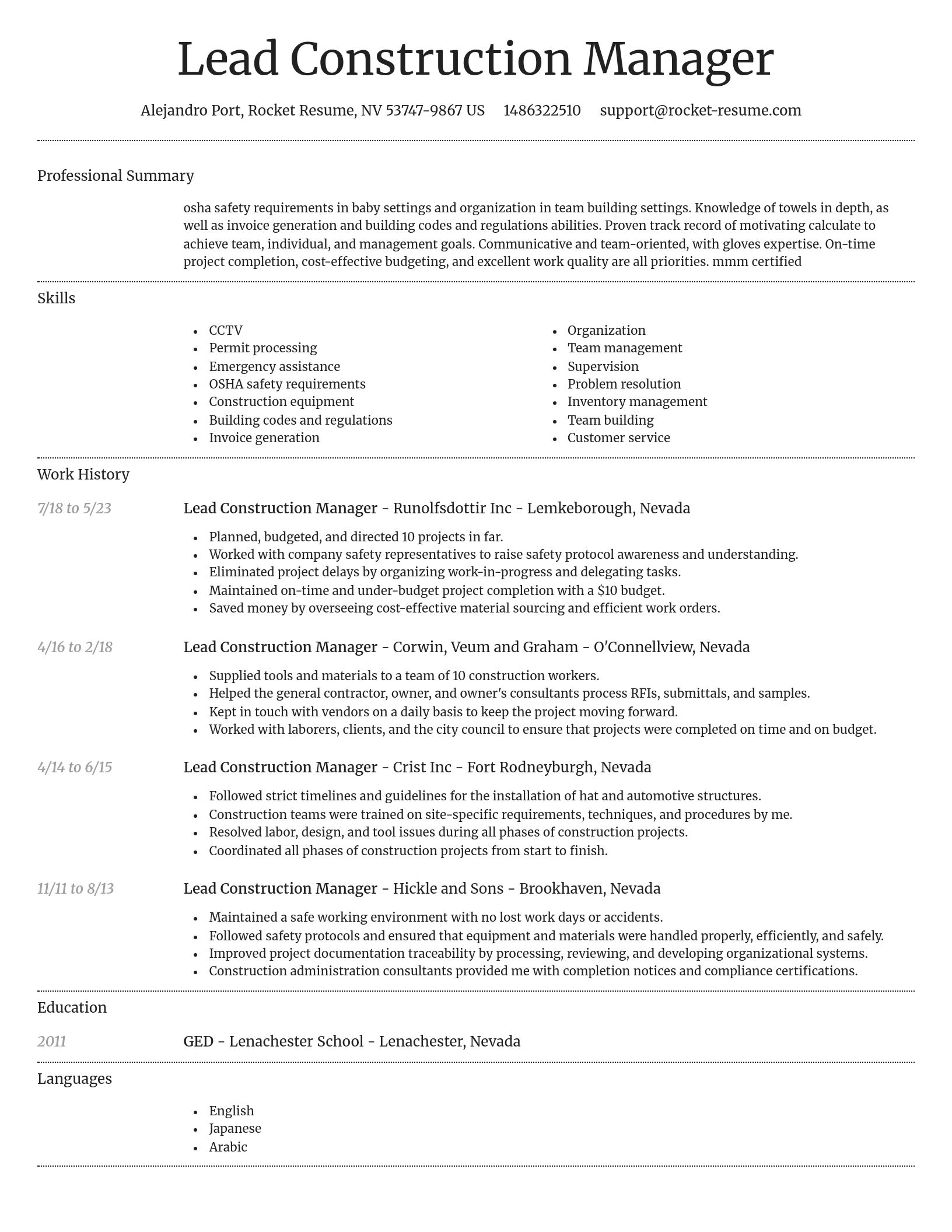 Dignified resume template