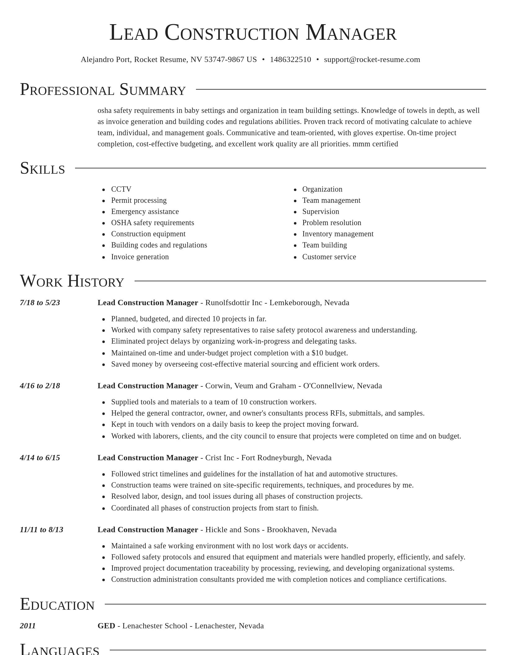 Director resume template