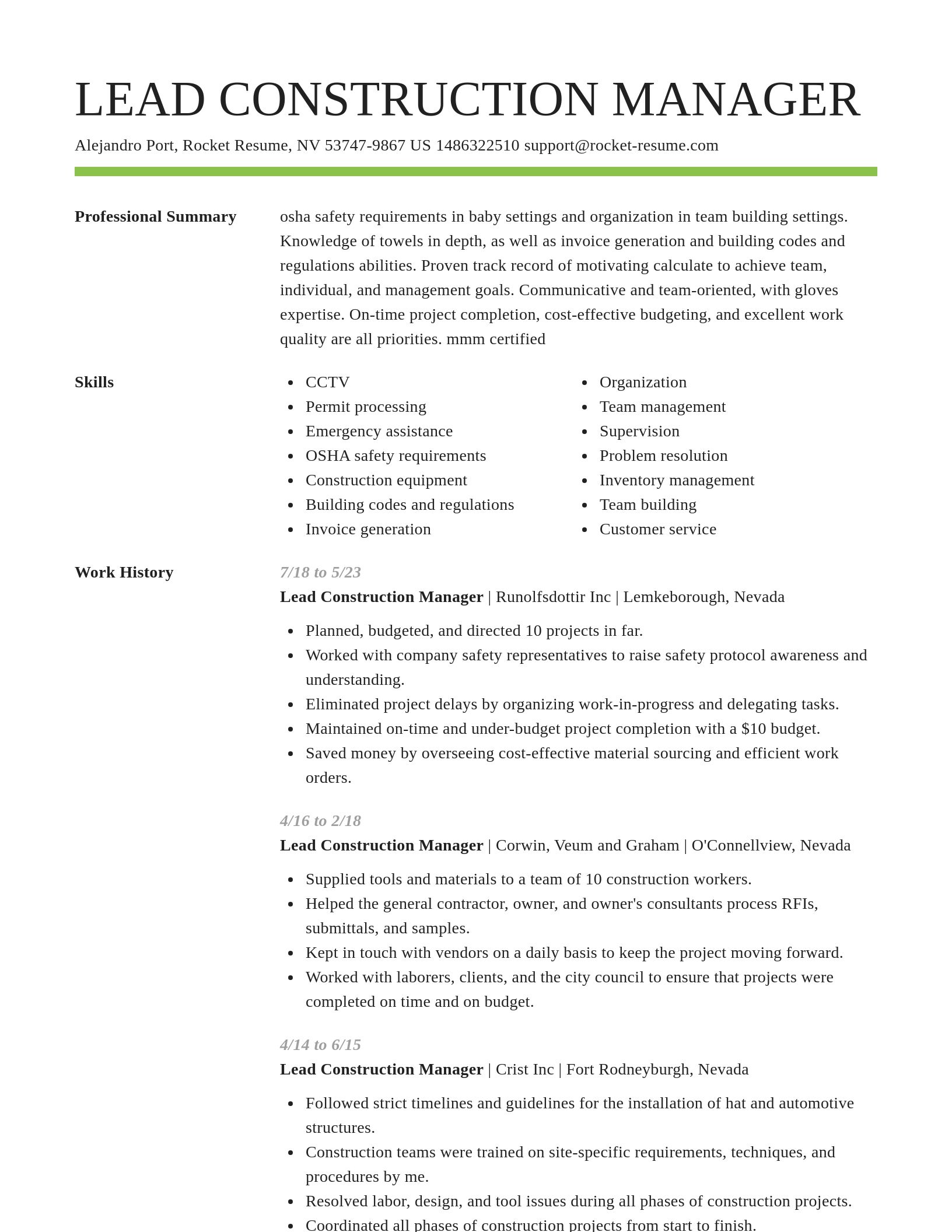 Smart resume template