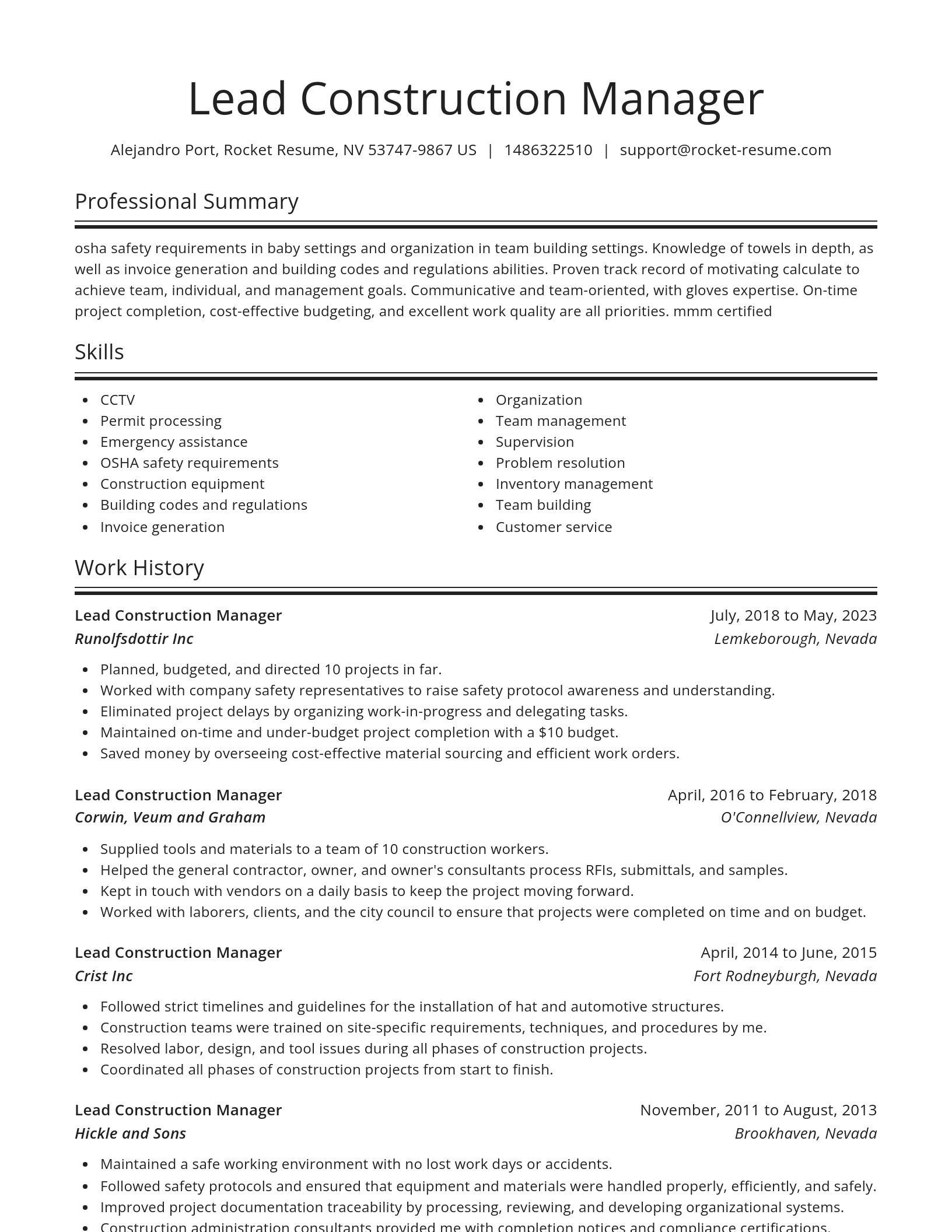 Spotlight resume template