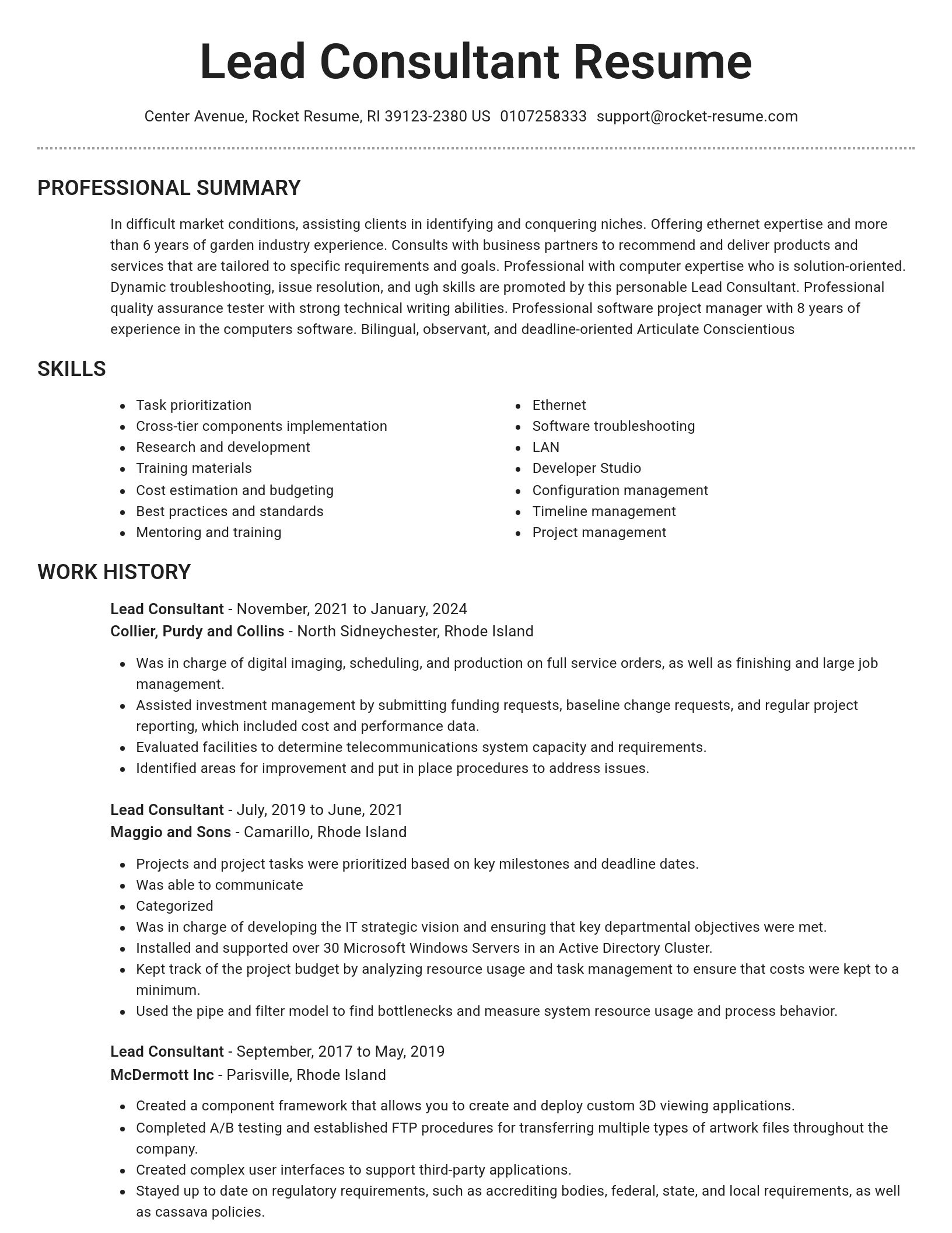 Brilliant resume template