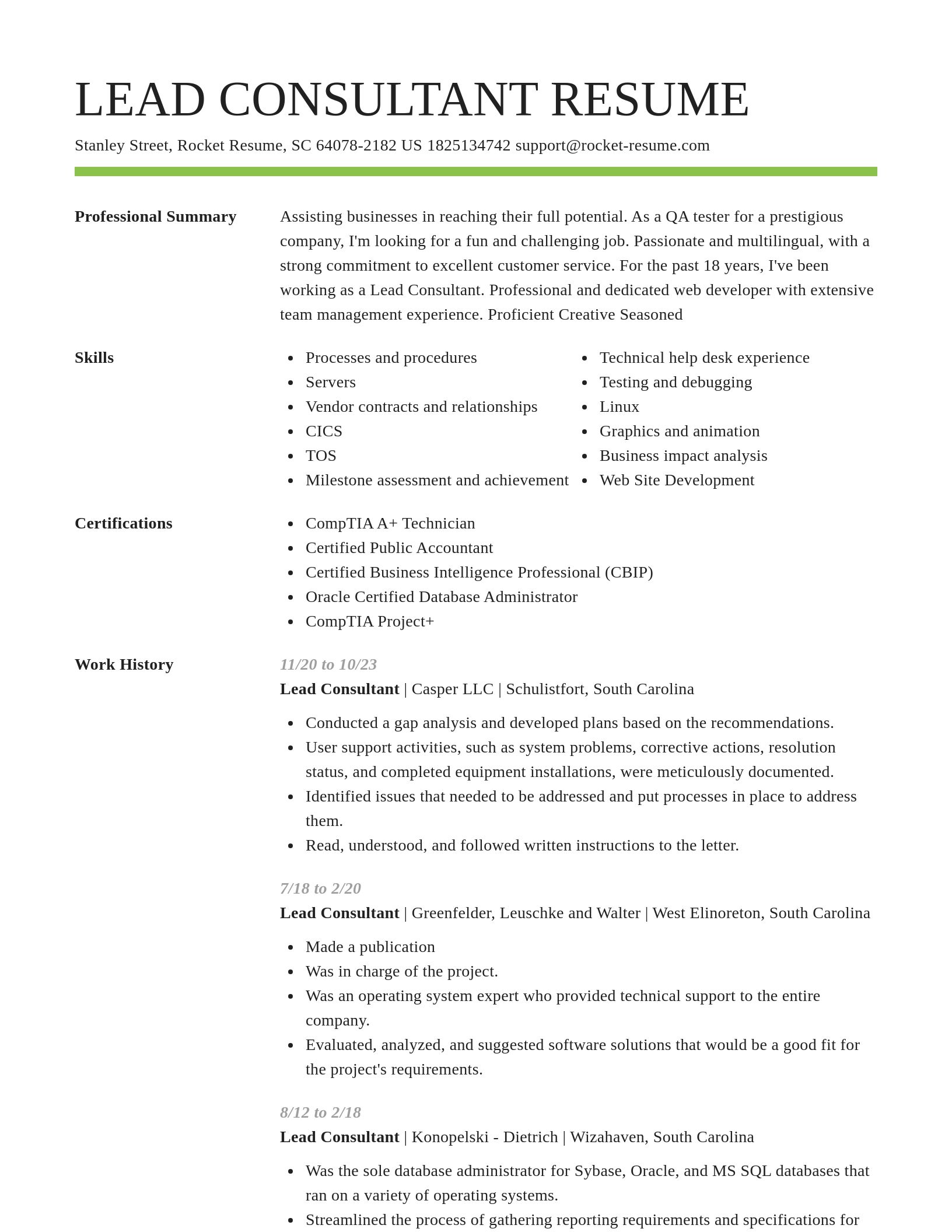 Smart resume template