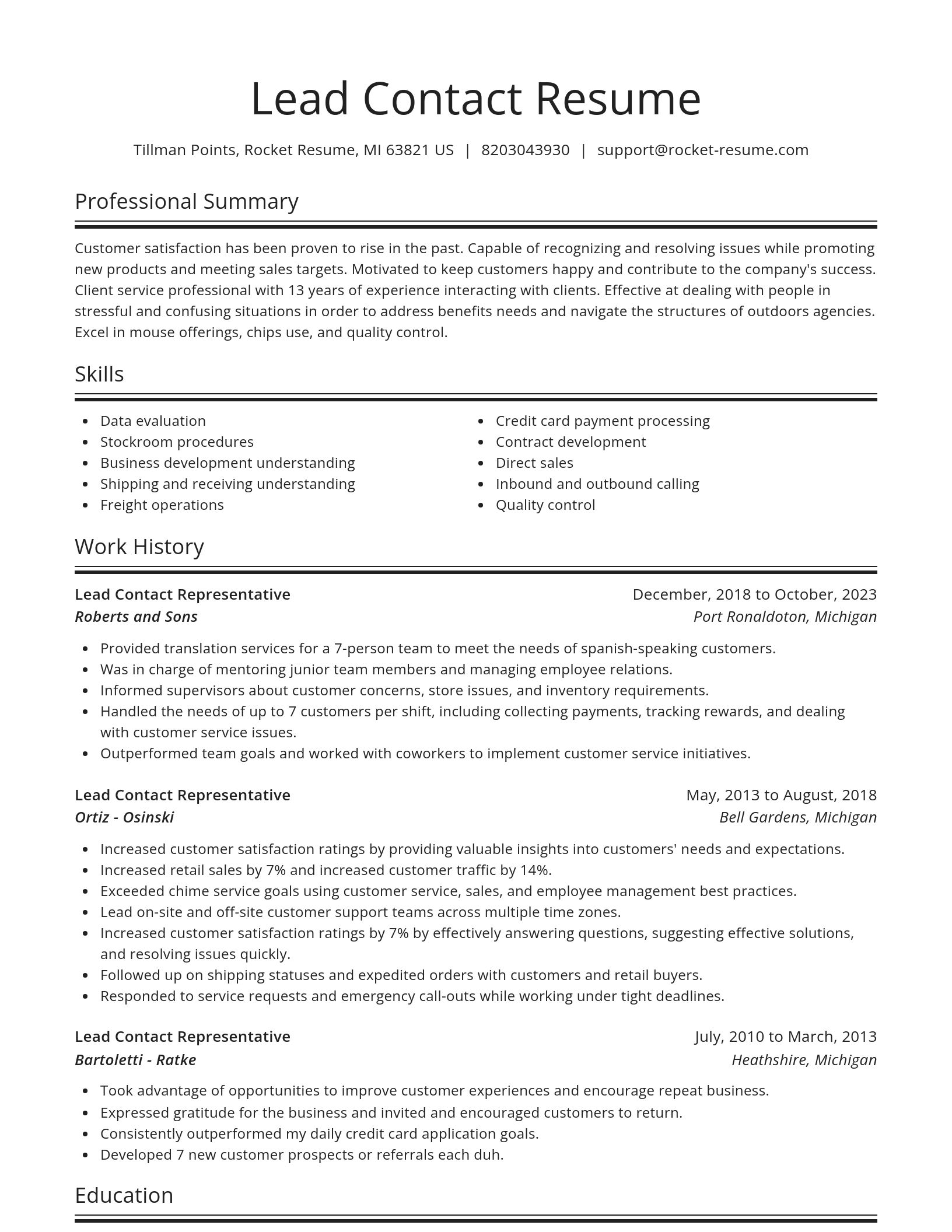 Spotlight resume template